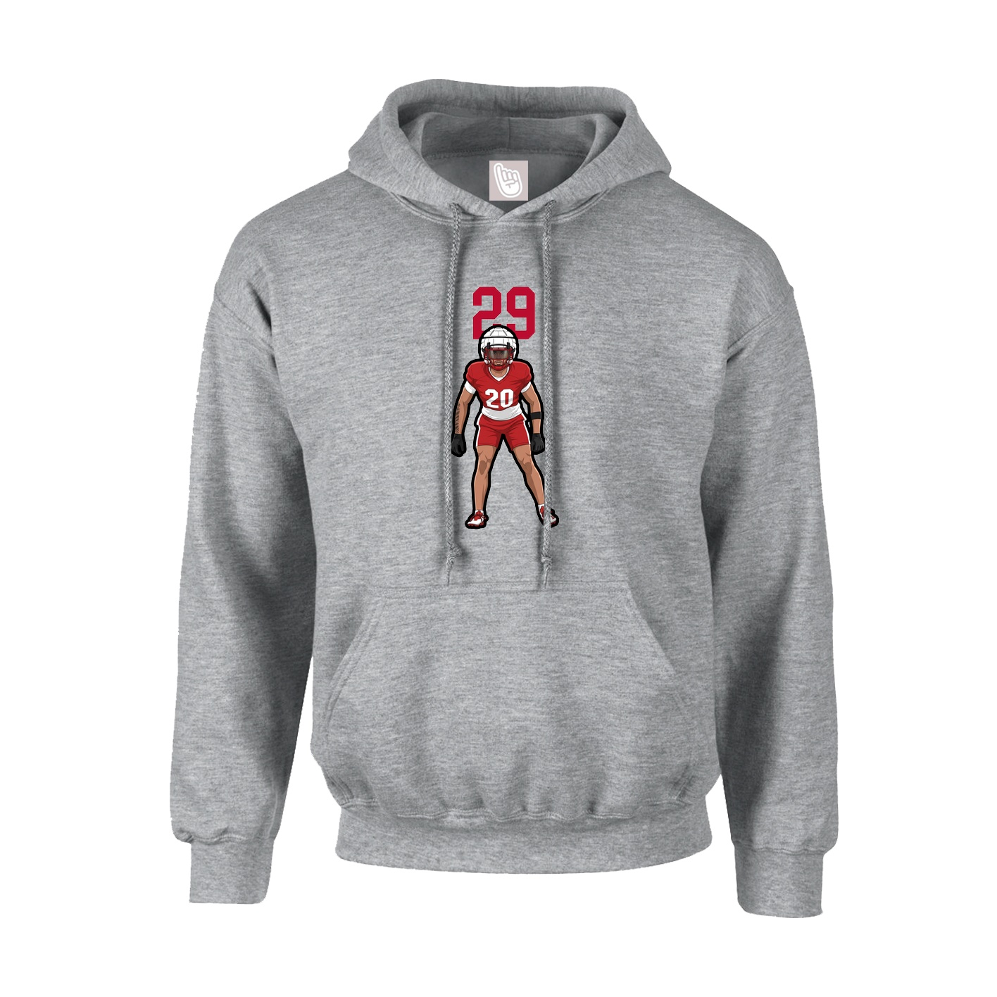 Youth Hoodie — Number Top in Grey