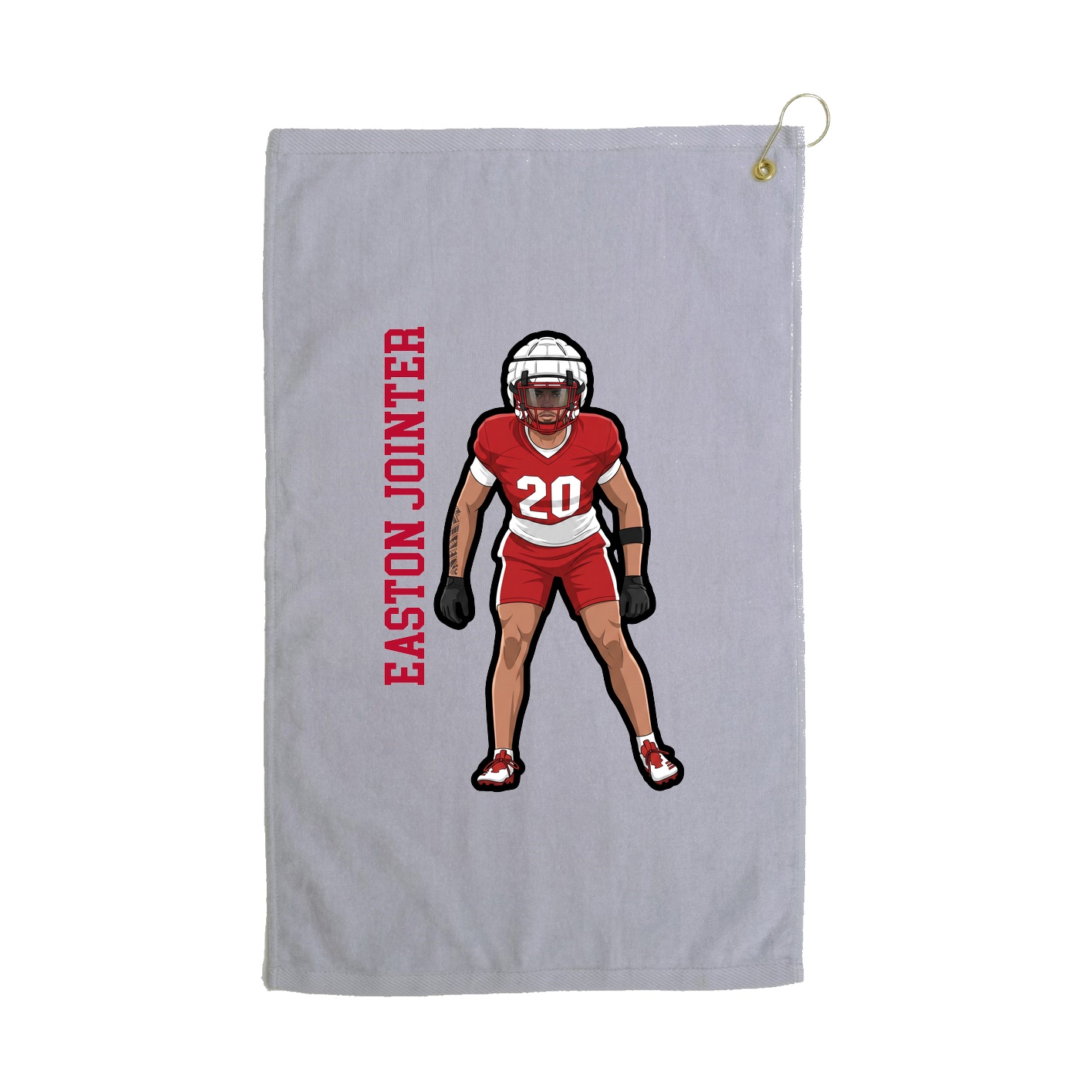 Golf Towel — Name Vertical in Grey