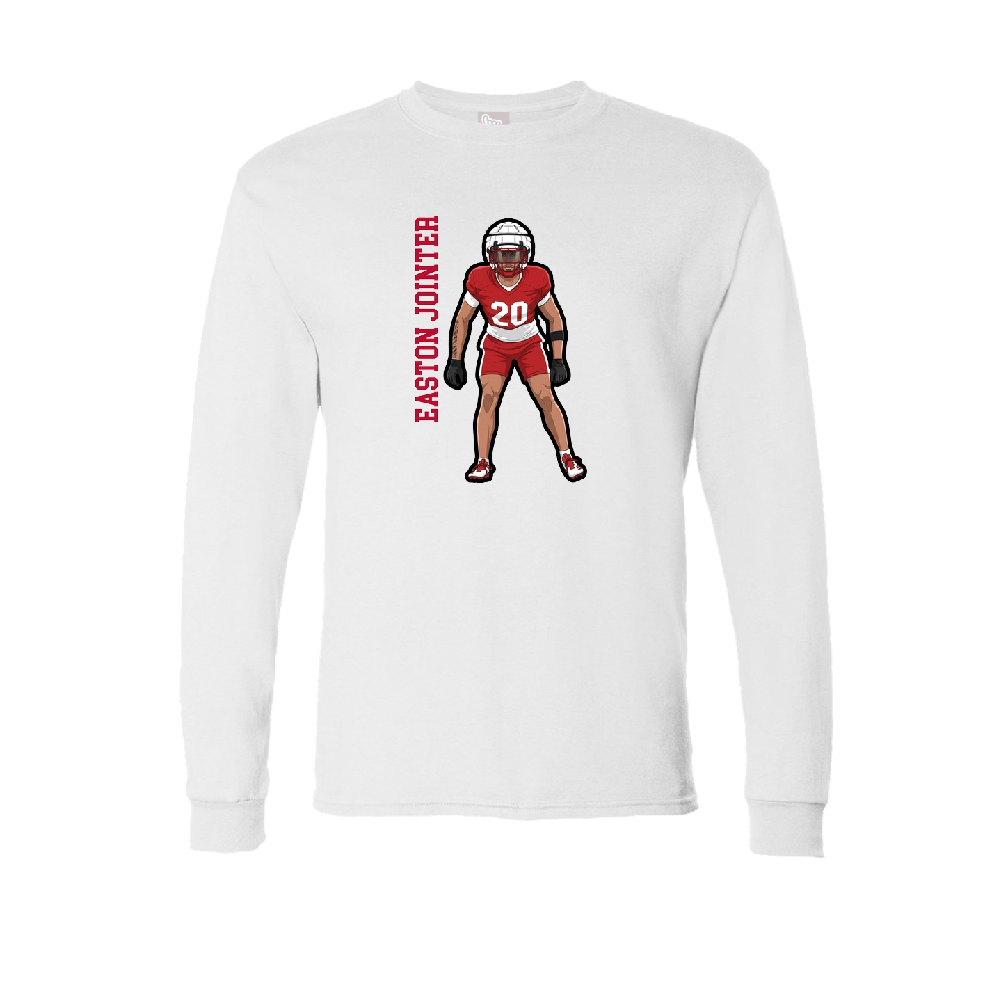 Long Sleeve Tee — Name Vertical in White