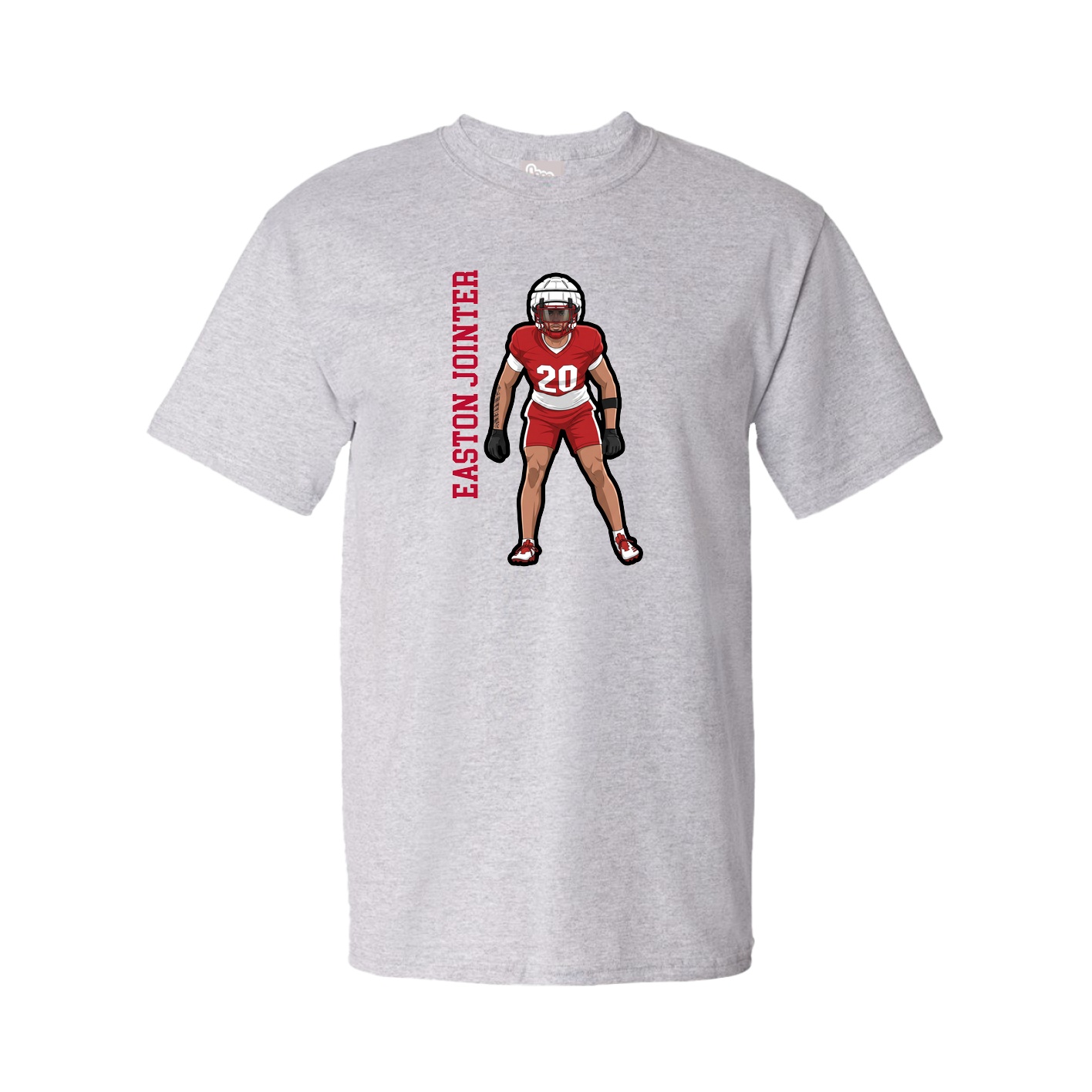 Youth Tee — Name Vertical in Grey