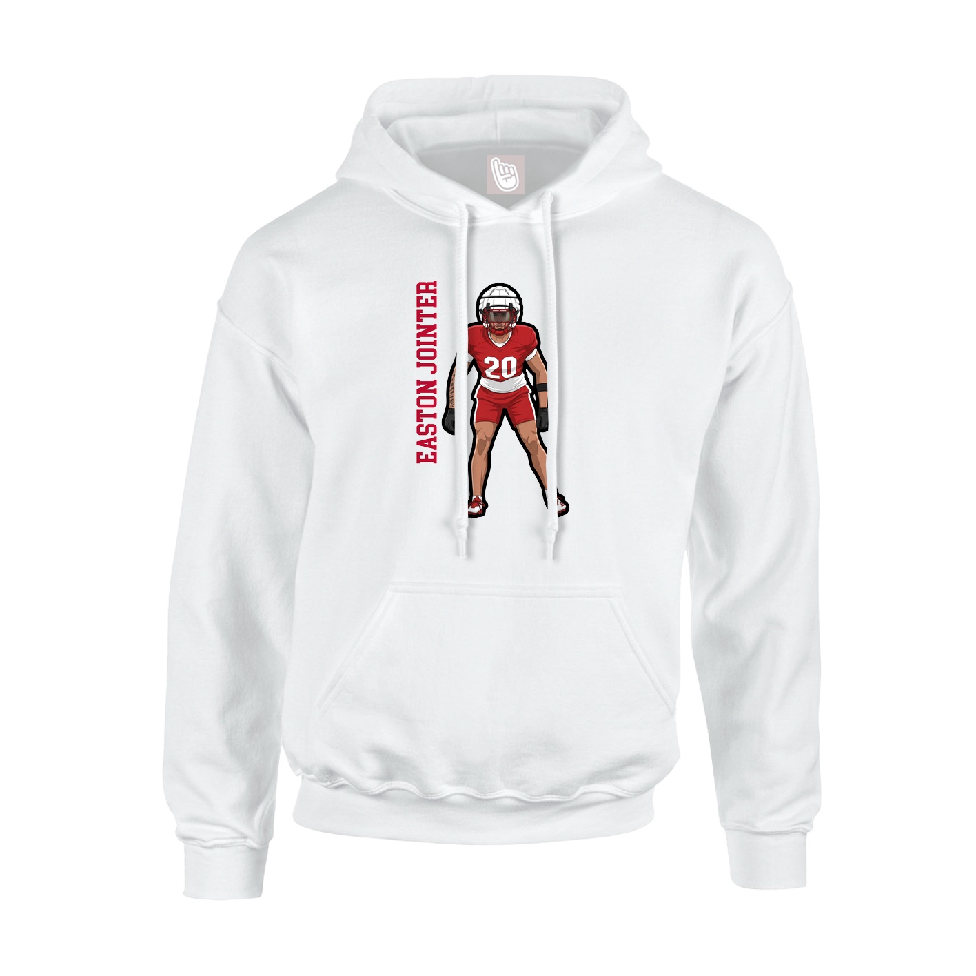 Youth Hoodie — Name Vertical in White