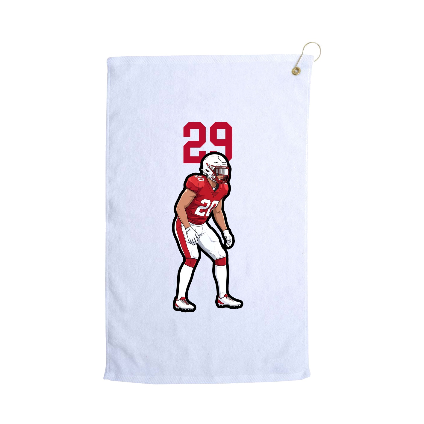 Golf Towel — Number Top in White