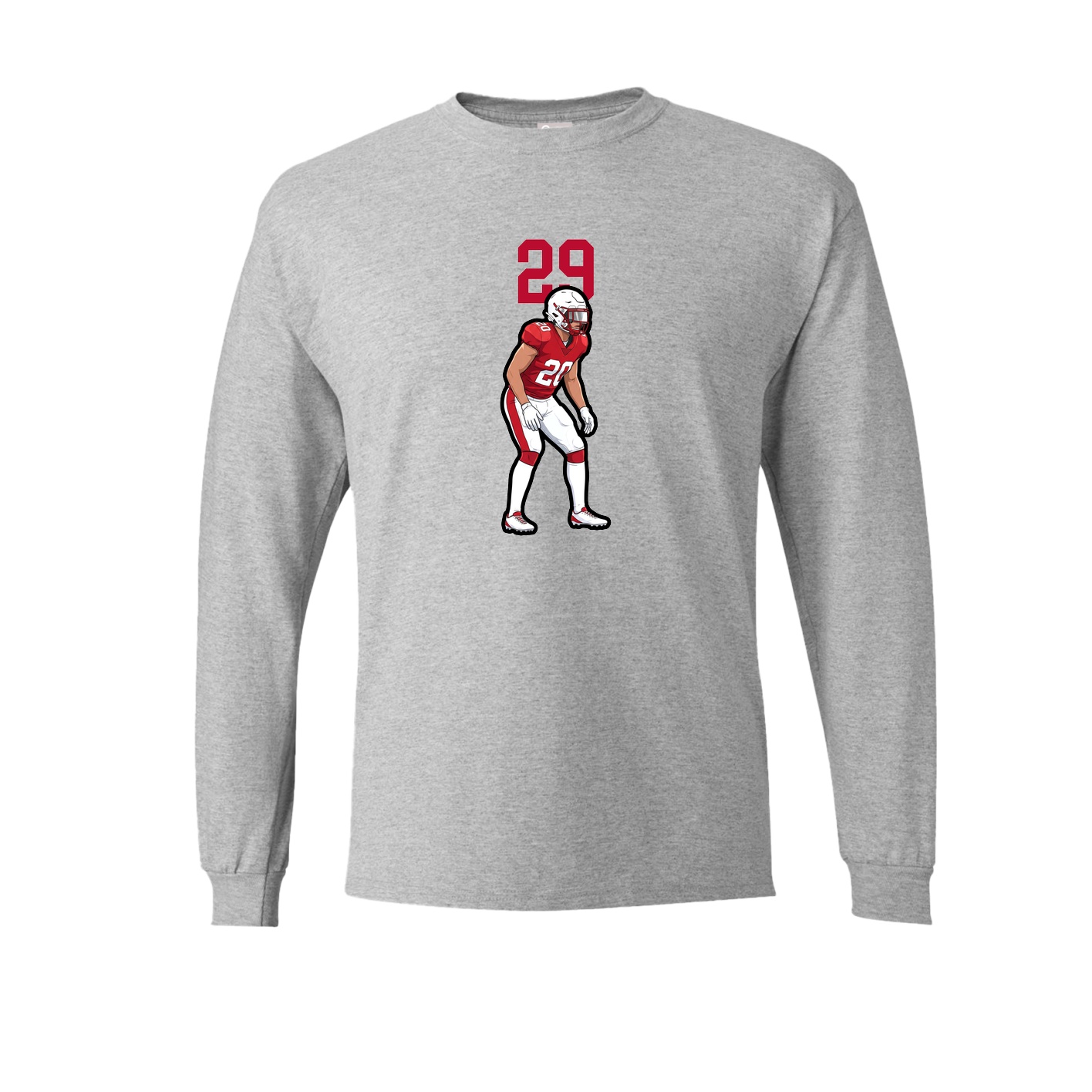 Long Sleeve Tee — Number Top in Grey