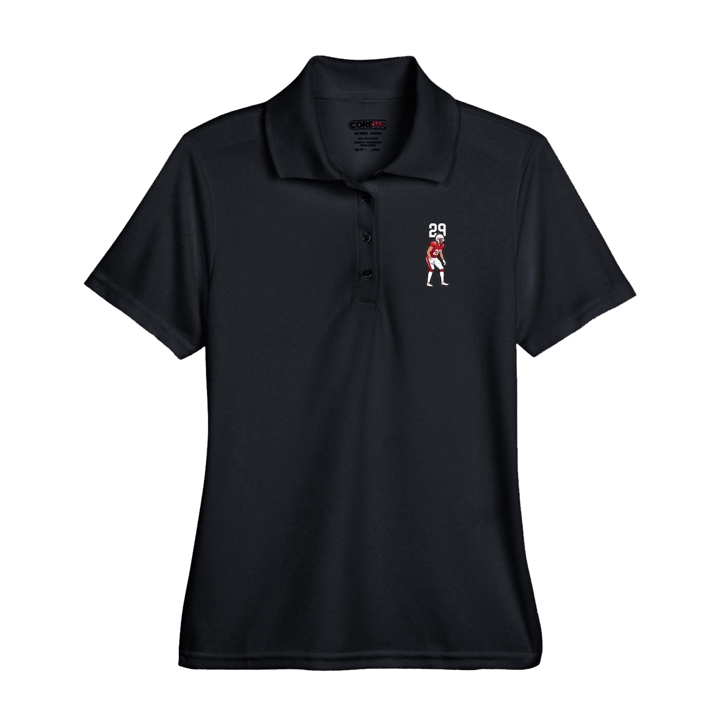 Performance Polo — Number Top in Black