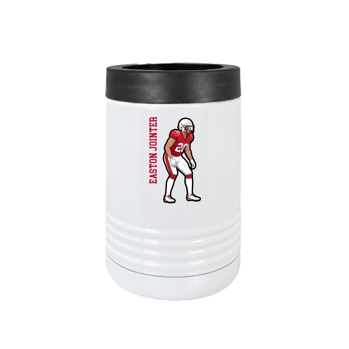 Beverage Holder — Name Vertical in White