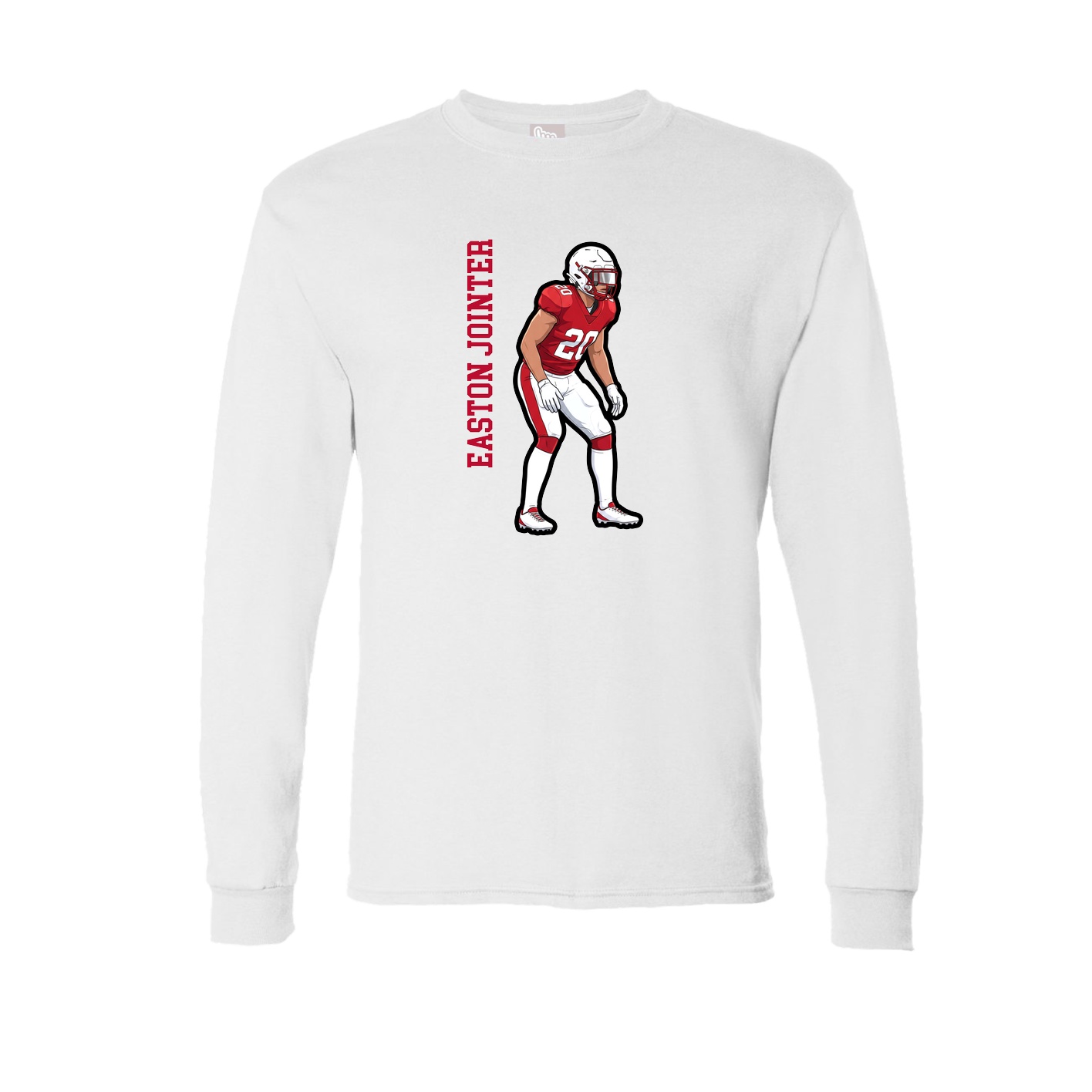 Long Sleeve Tee — Name Vertical in White