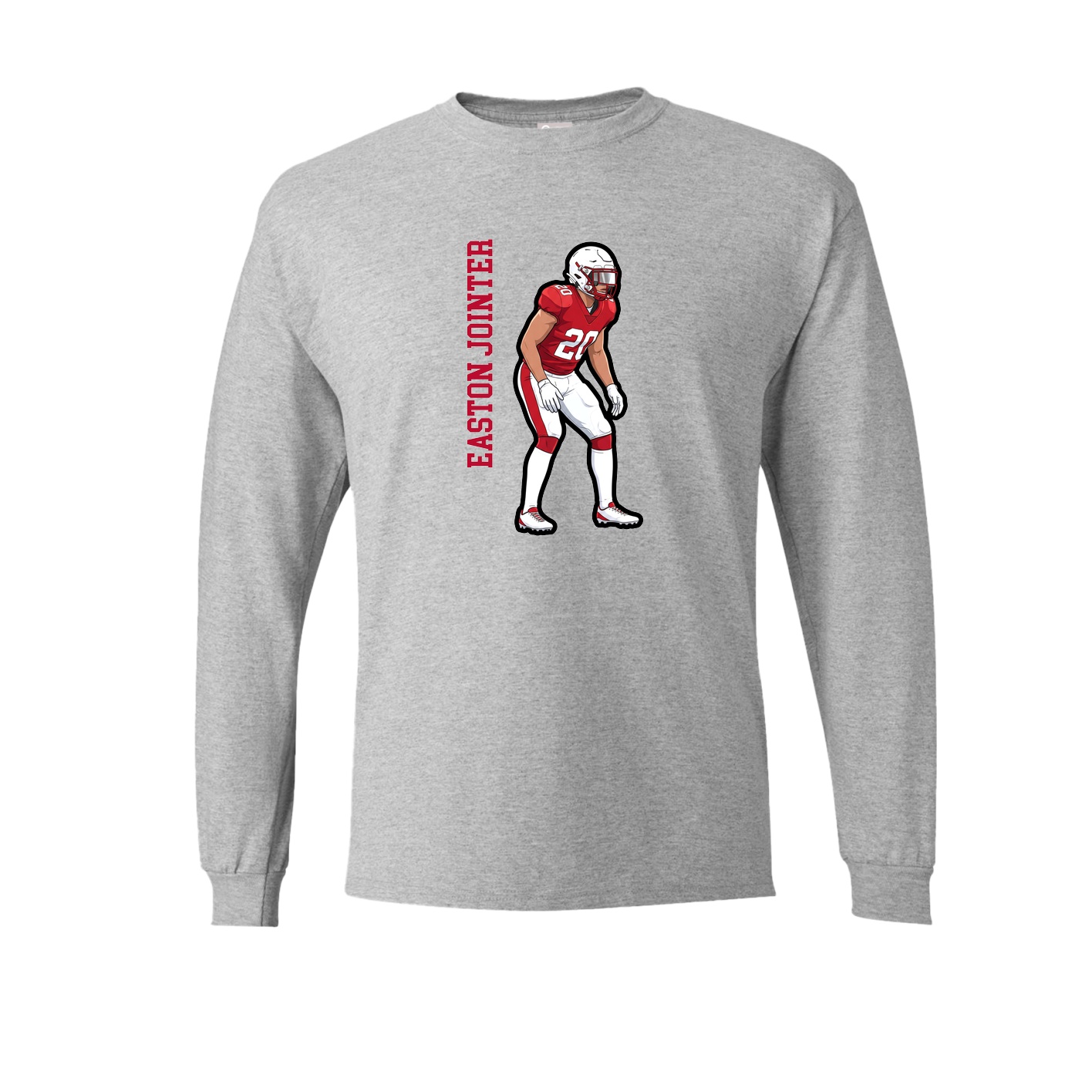 Long Sleeve Tee — Name Vertical in Grey