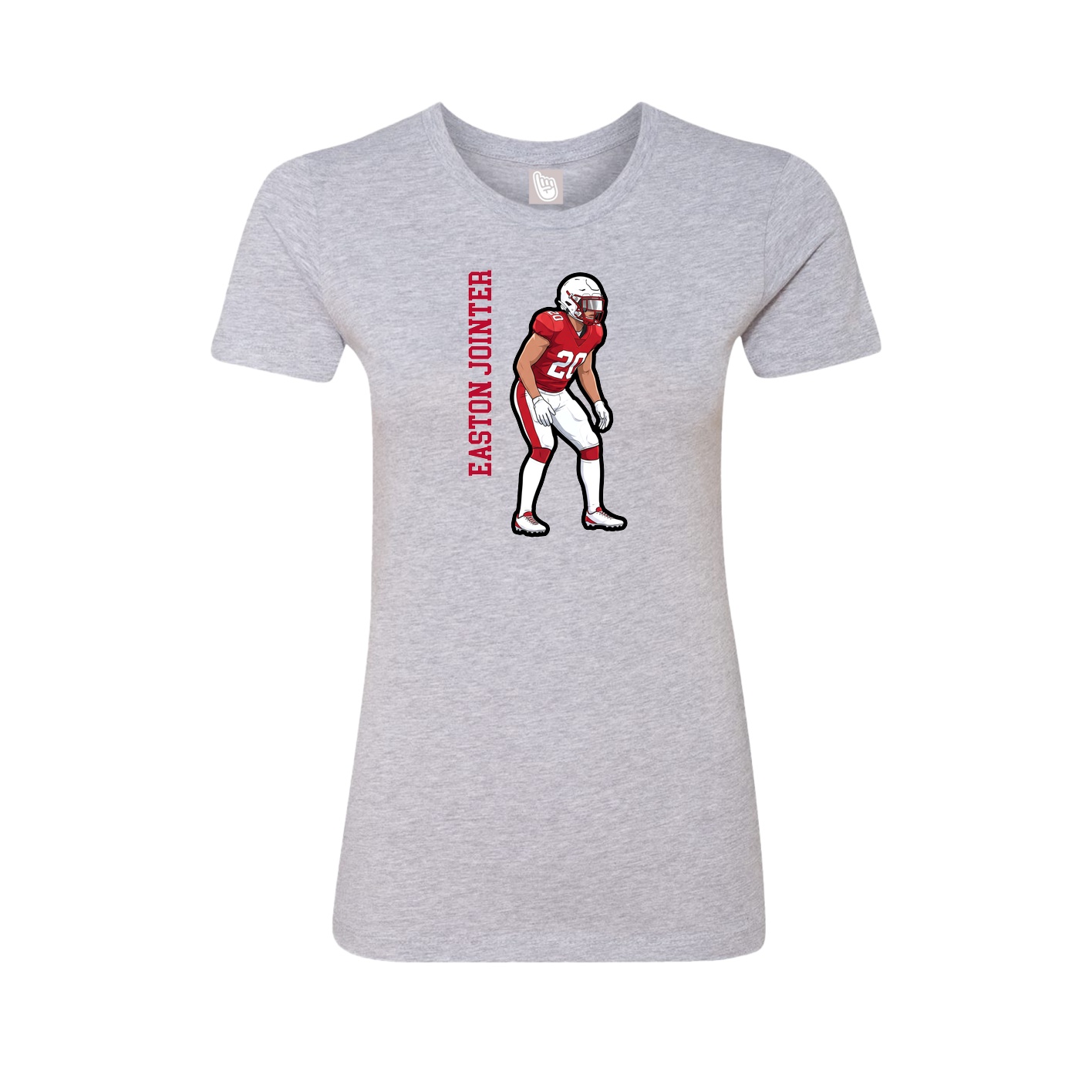 Womens Tee — Name Vertical in Grey