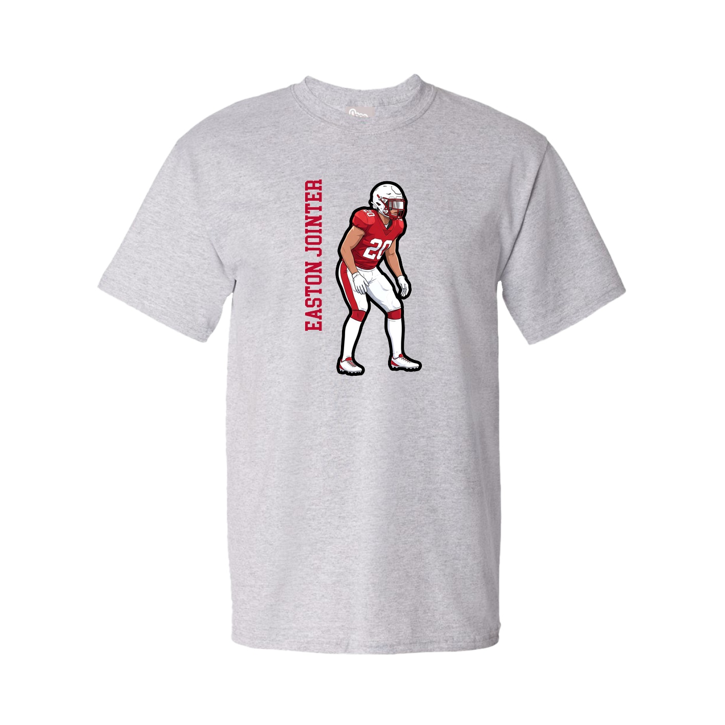 Youth Tee — Name Vertical in Grey