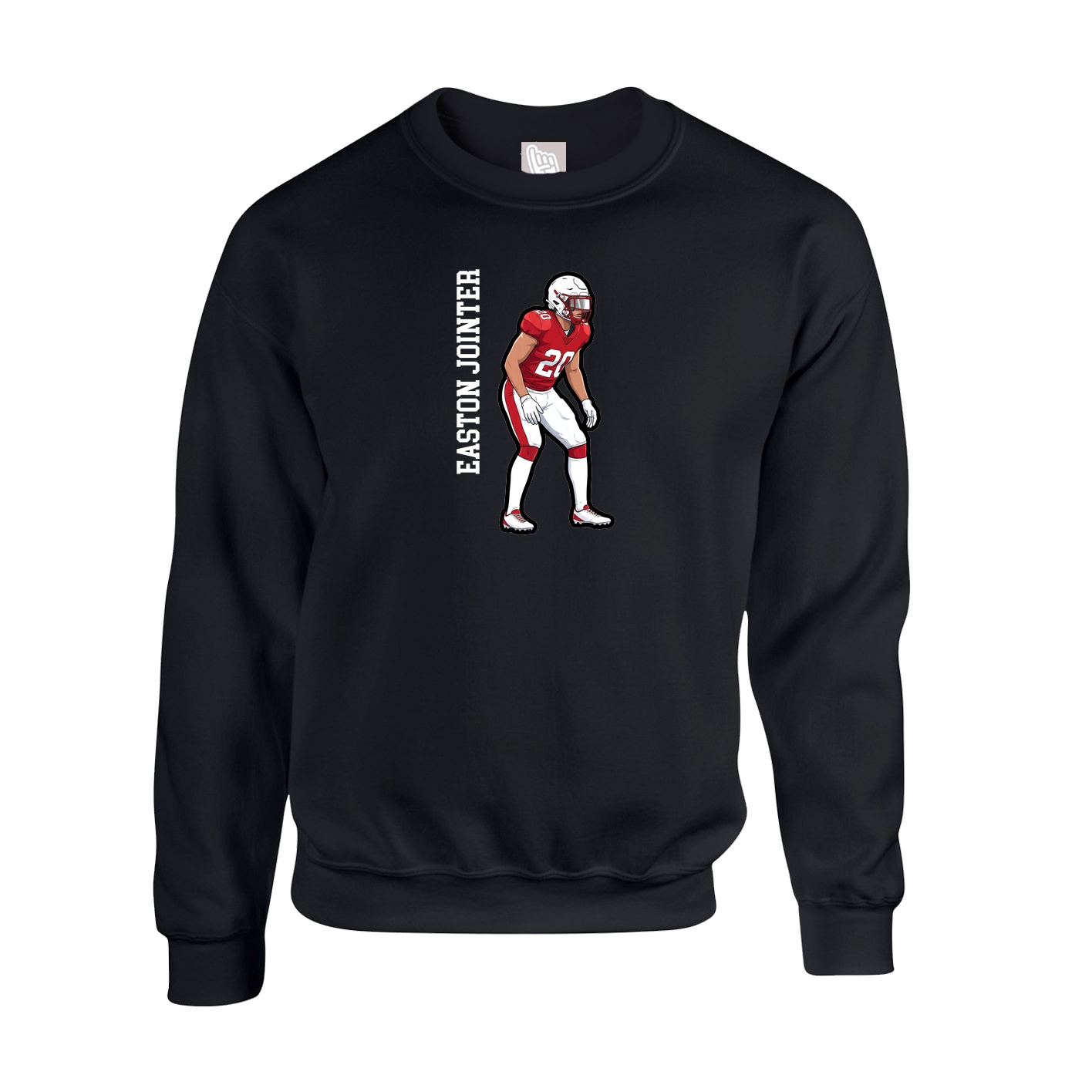 Fleece Crew — Name Vertical in Black