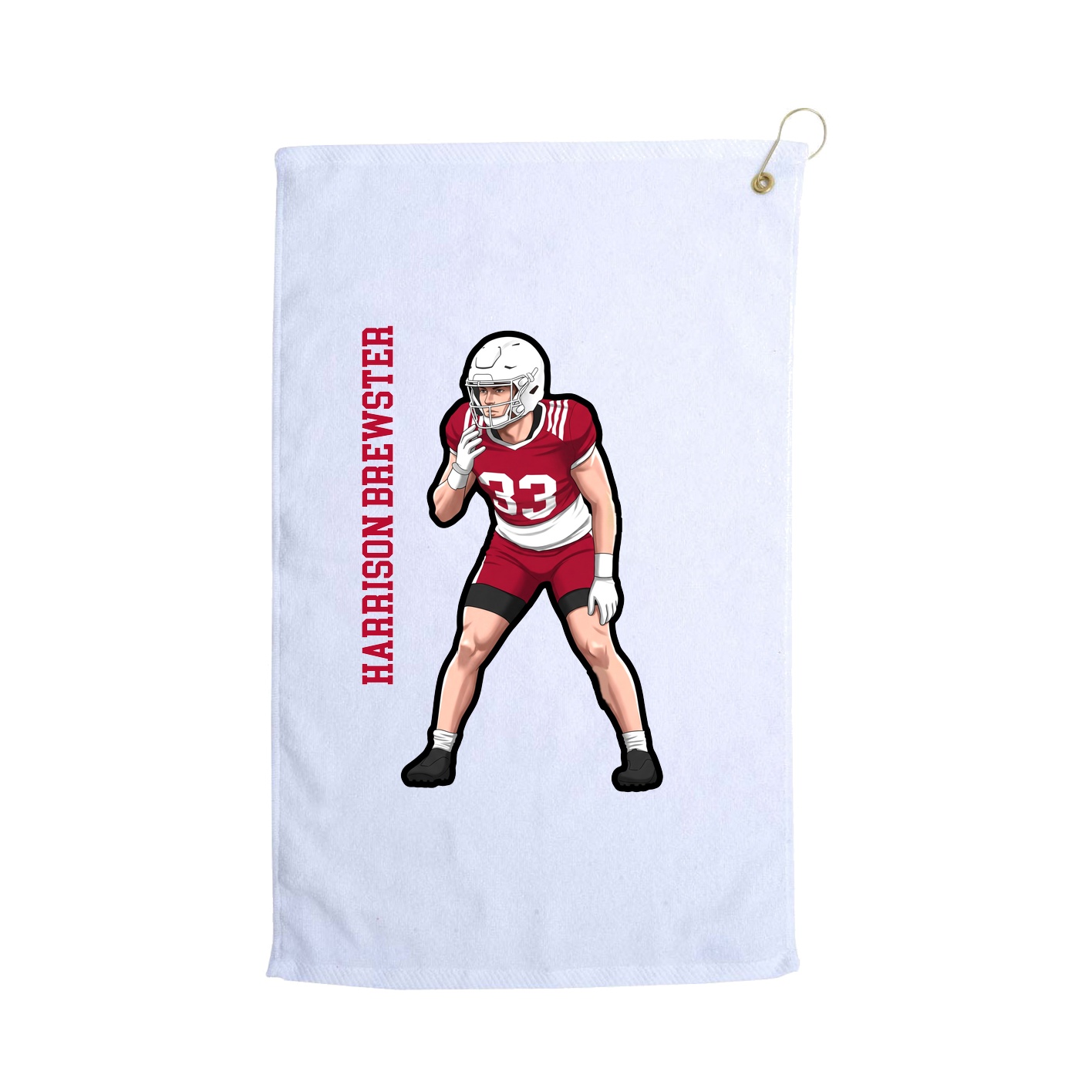 Golf Towel — Name Vertical in White