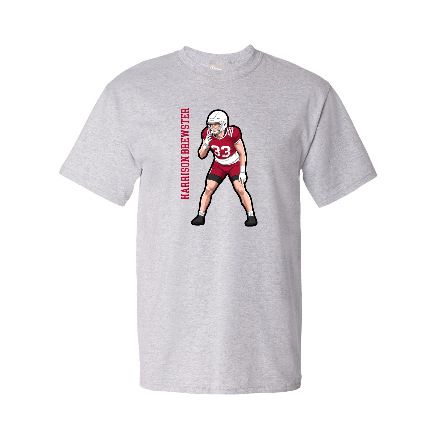 Youth Tee — Name Vertical in Grey