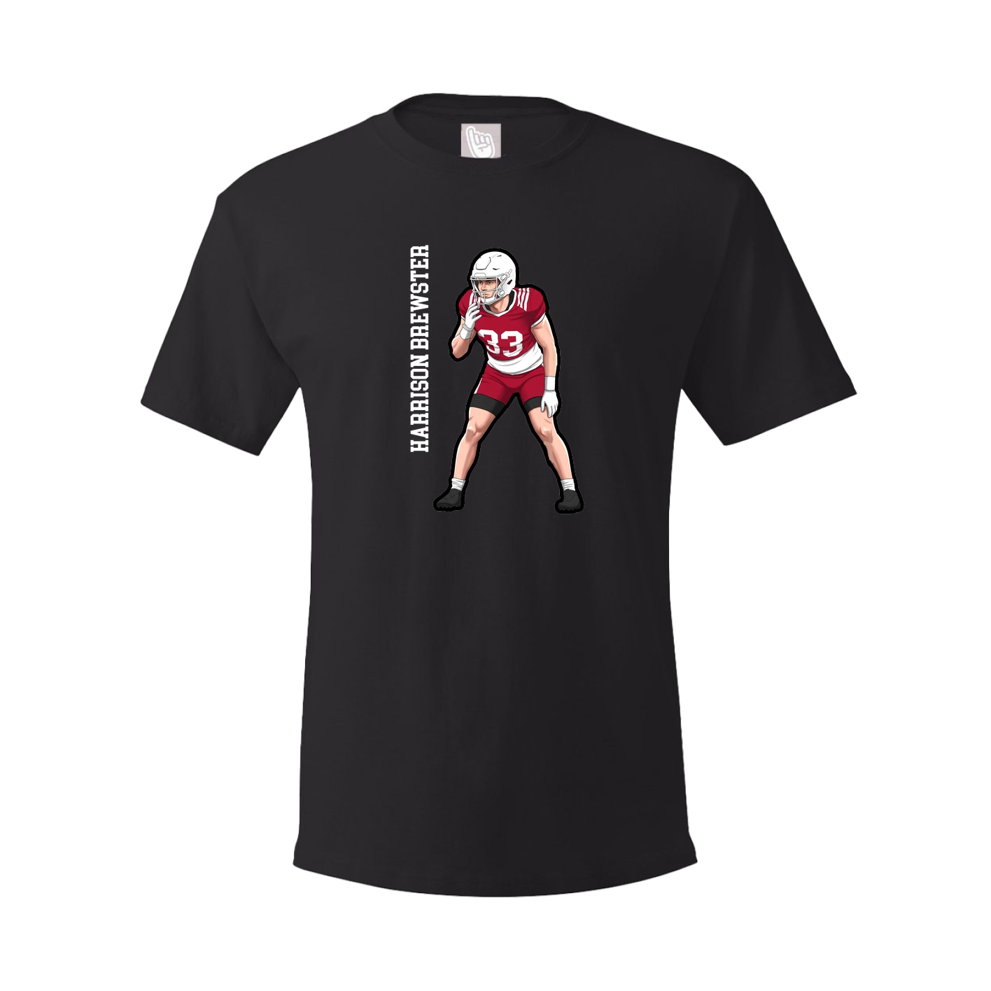 Youth Tee — Name Vertical in Black