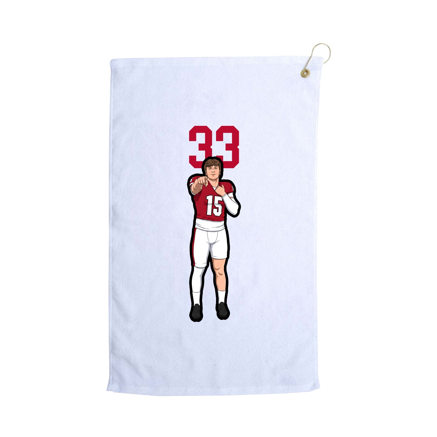 Golf Towel — Number Top in White