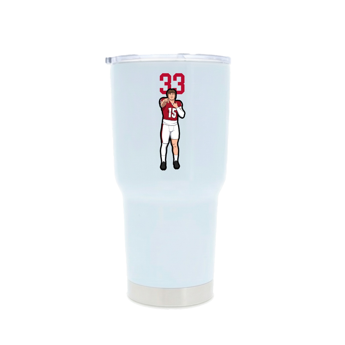 30oz Stainless Steel Tumbler — Number Top in White