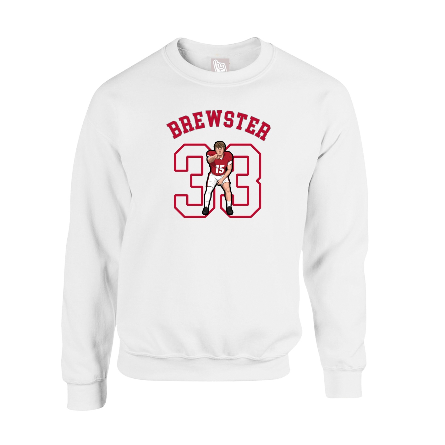 Fleece Crew — Shirsey Arch in White