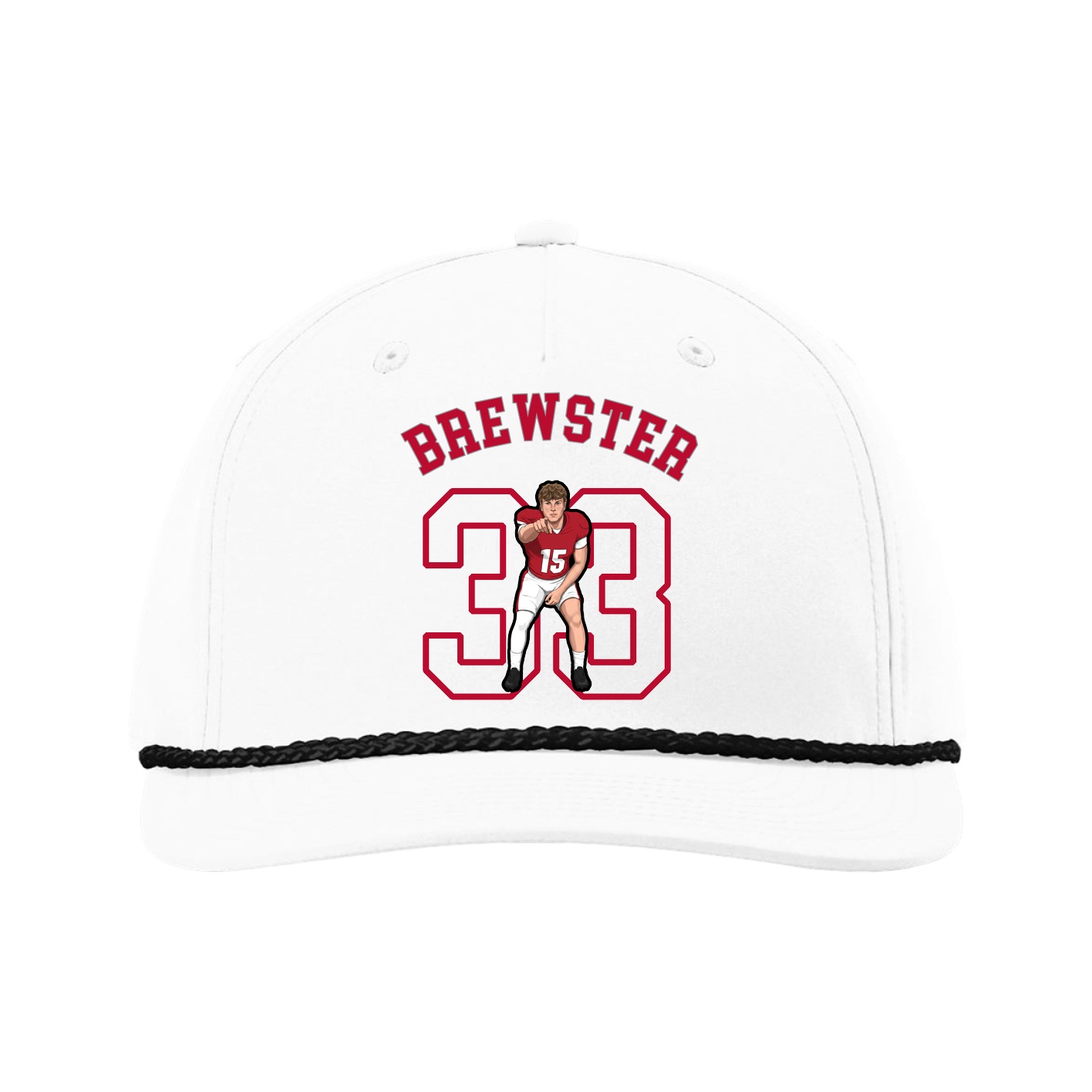 Five-Panel Classic Rope Cap — Shirsey Arch in White