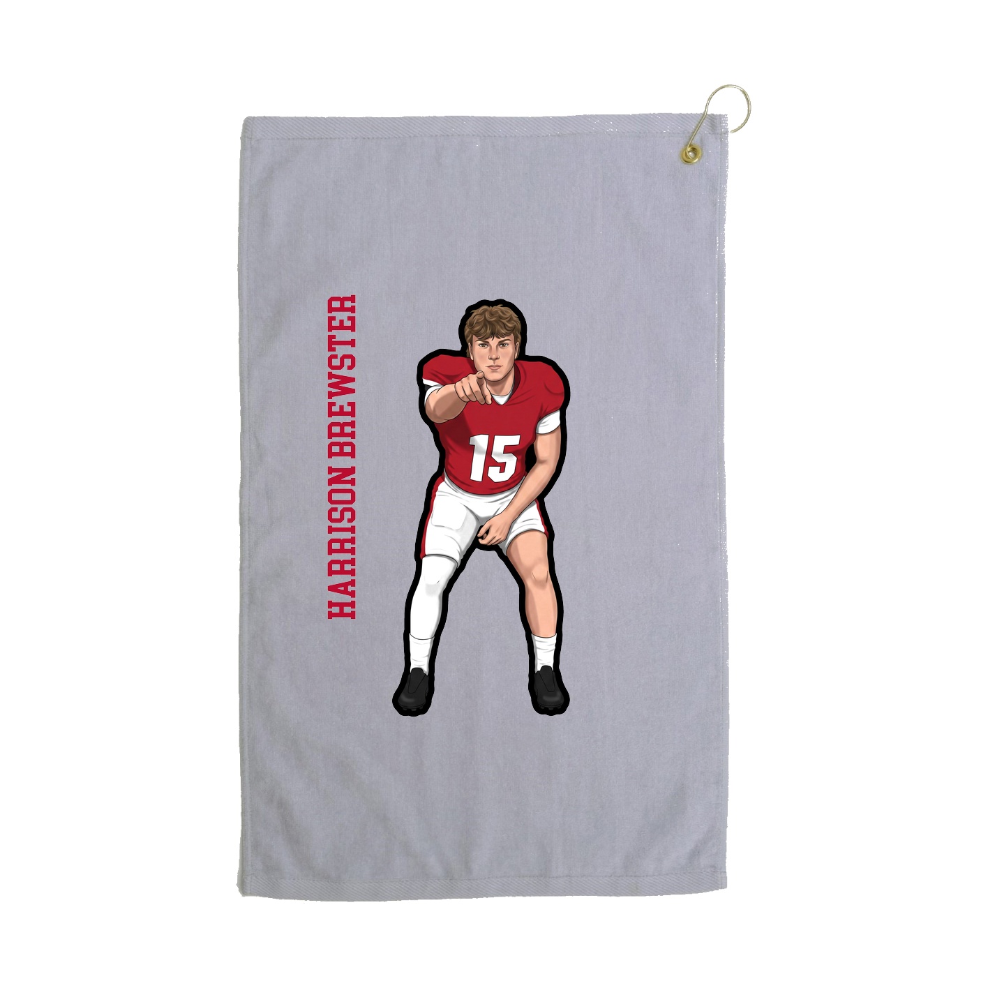 Golf Towel — Name Vertical in Grey