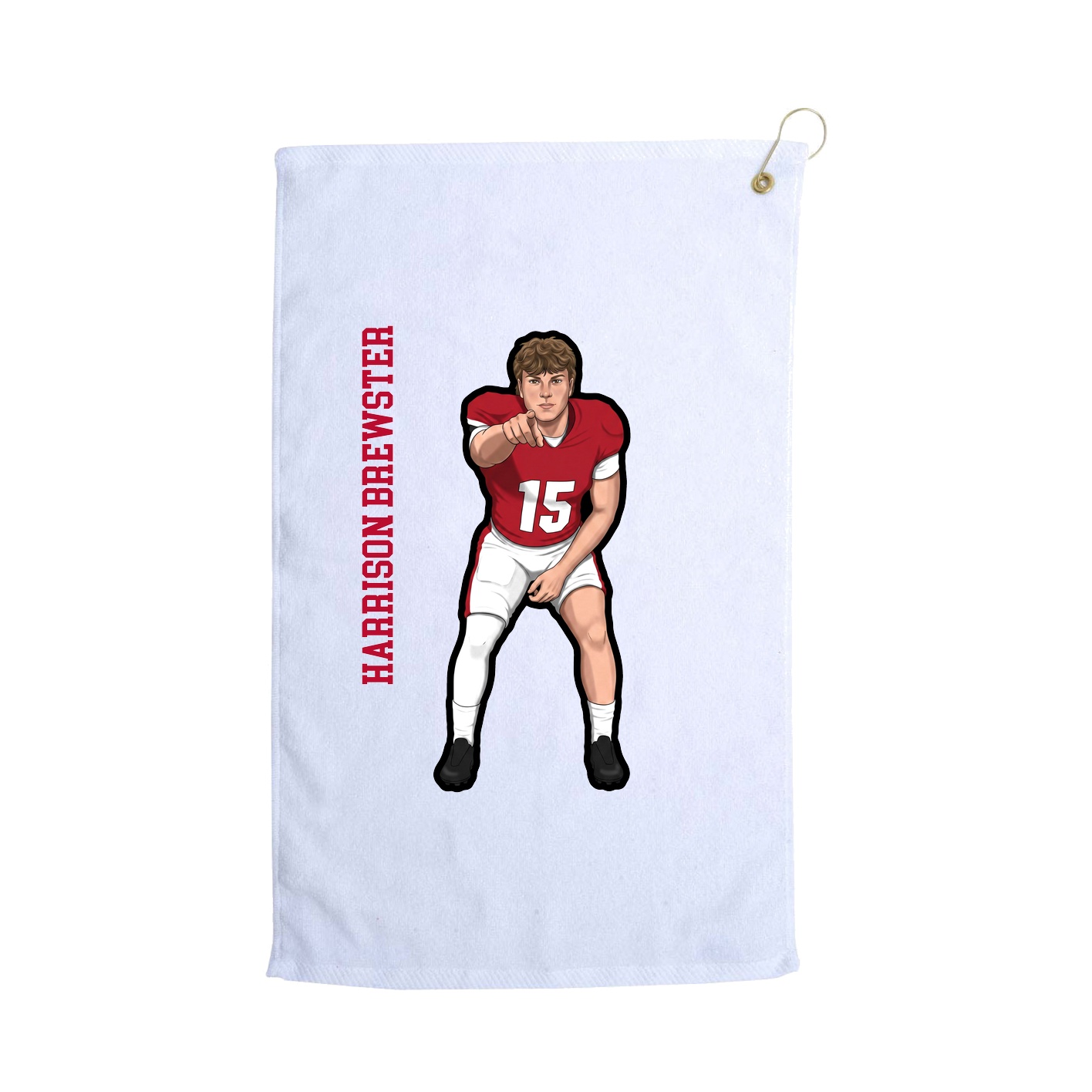 Golf Towel — Name Vertical in White