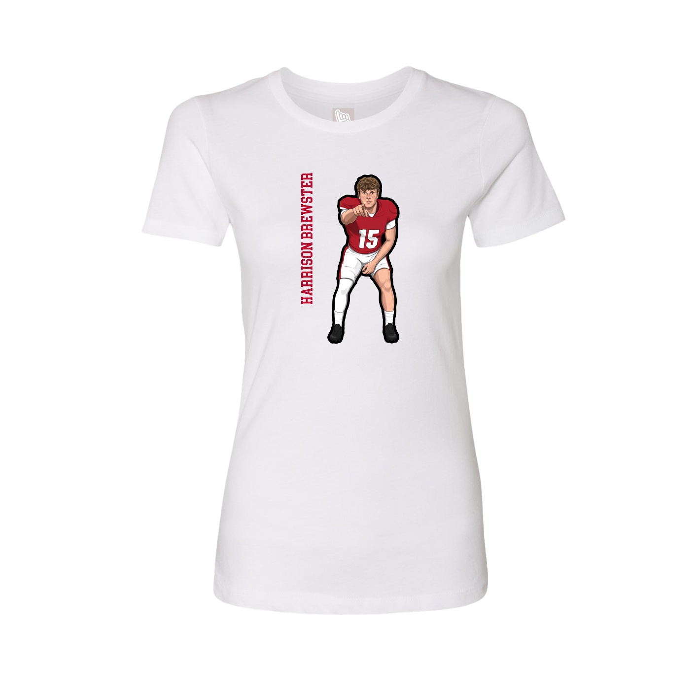 Womens Tee — Name Vertical in White