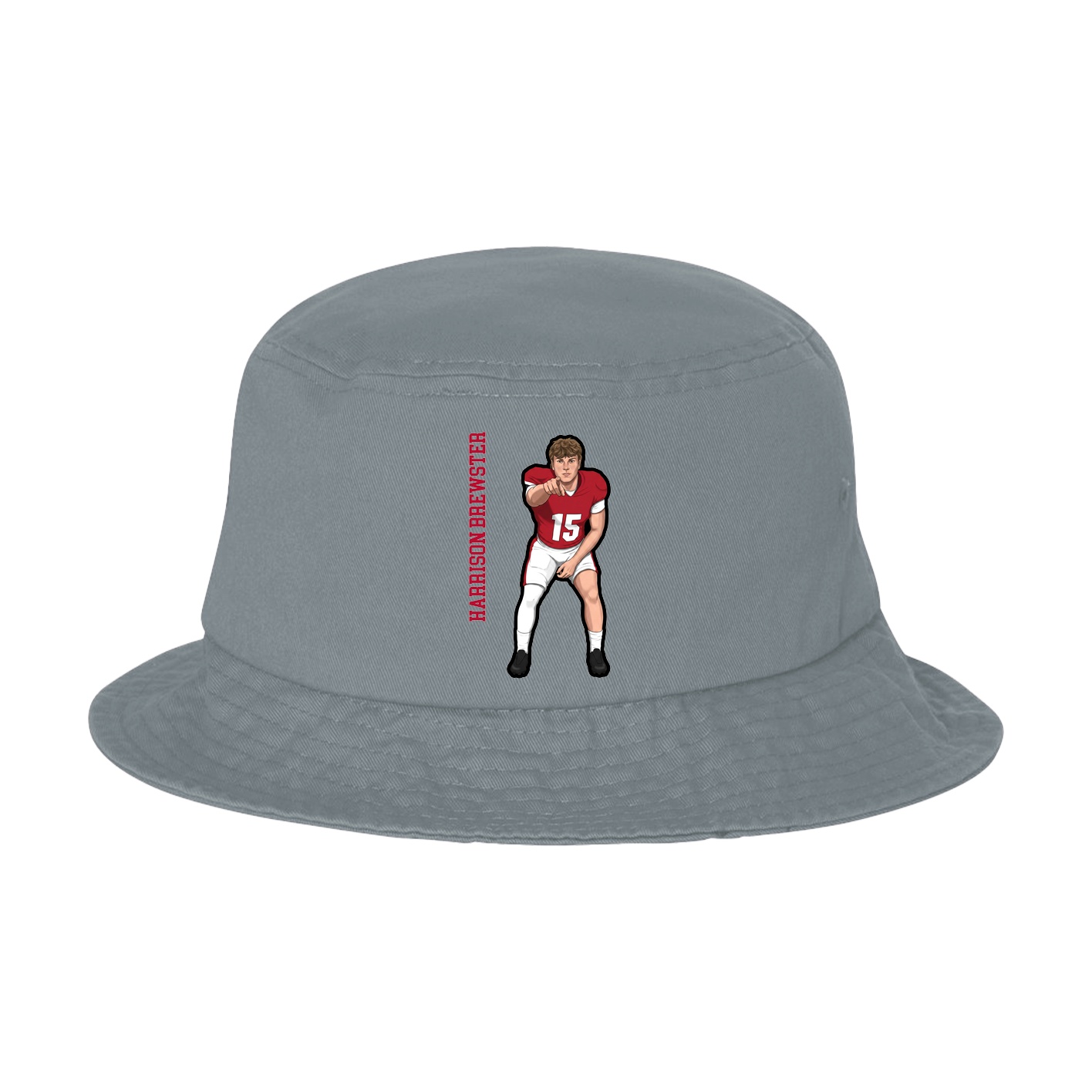 Bucket Cap — Name Vertical in Grey