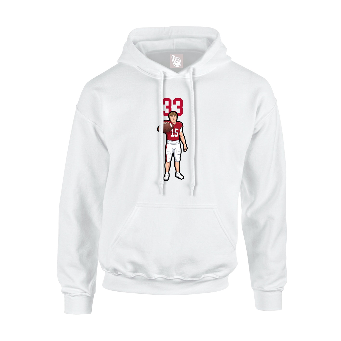 Youth Hoodie — Number Top in White