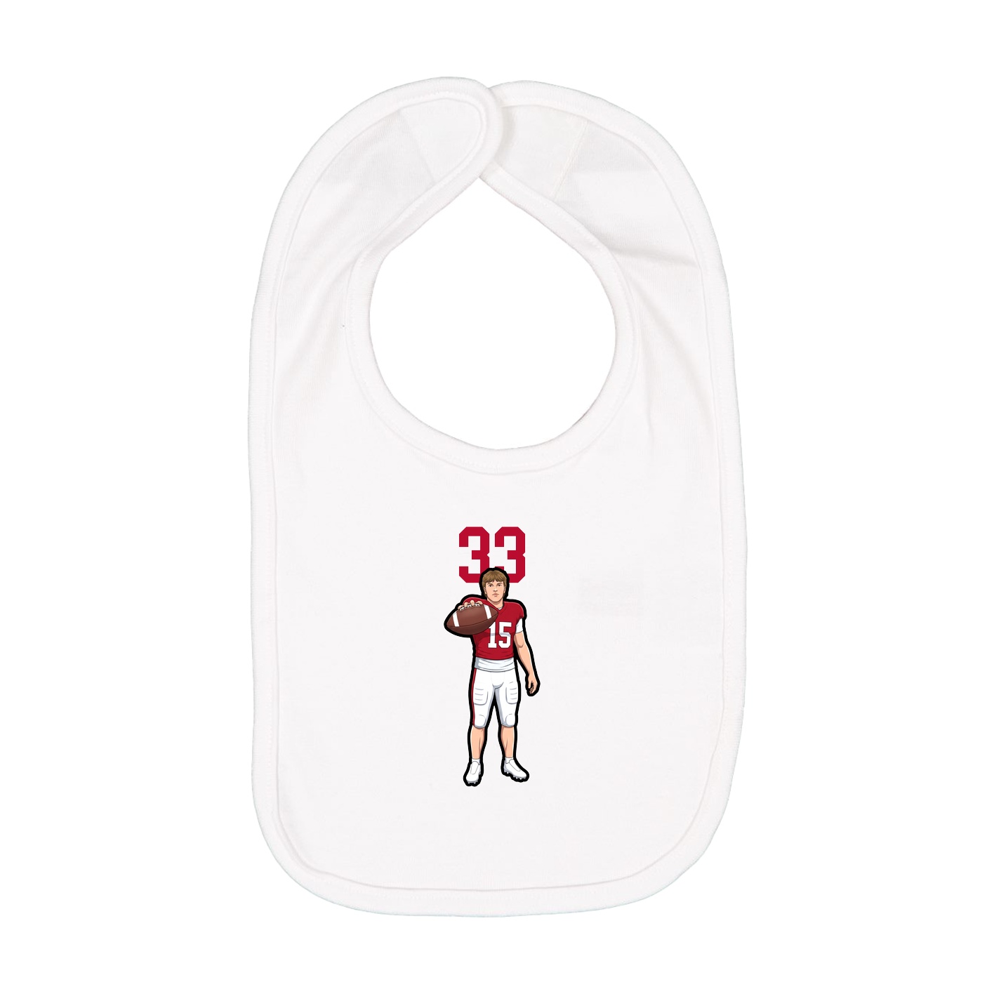 Infant Bib — Number Top in White