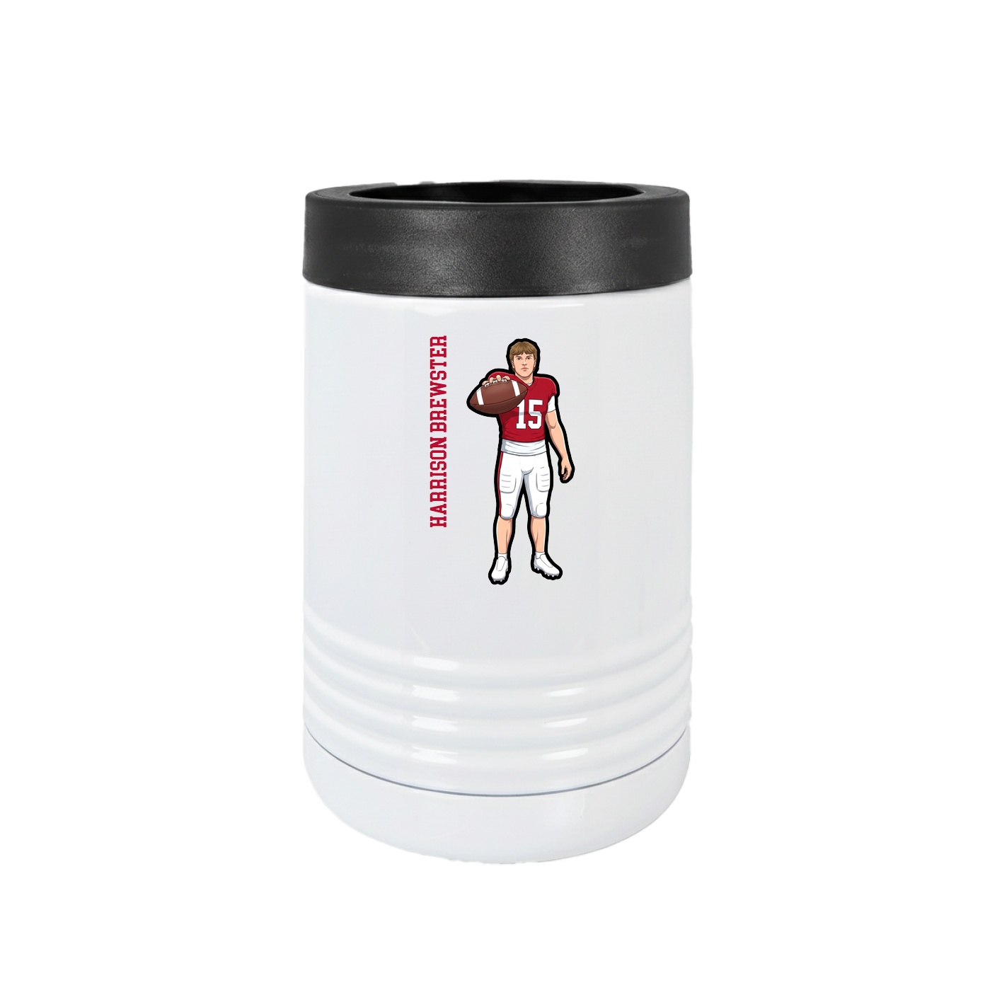 Beverage Holder — Name Vertical in White