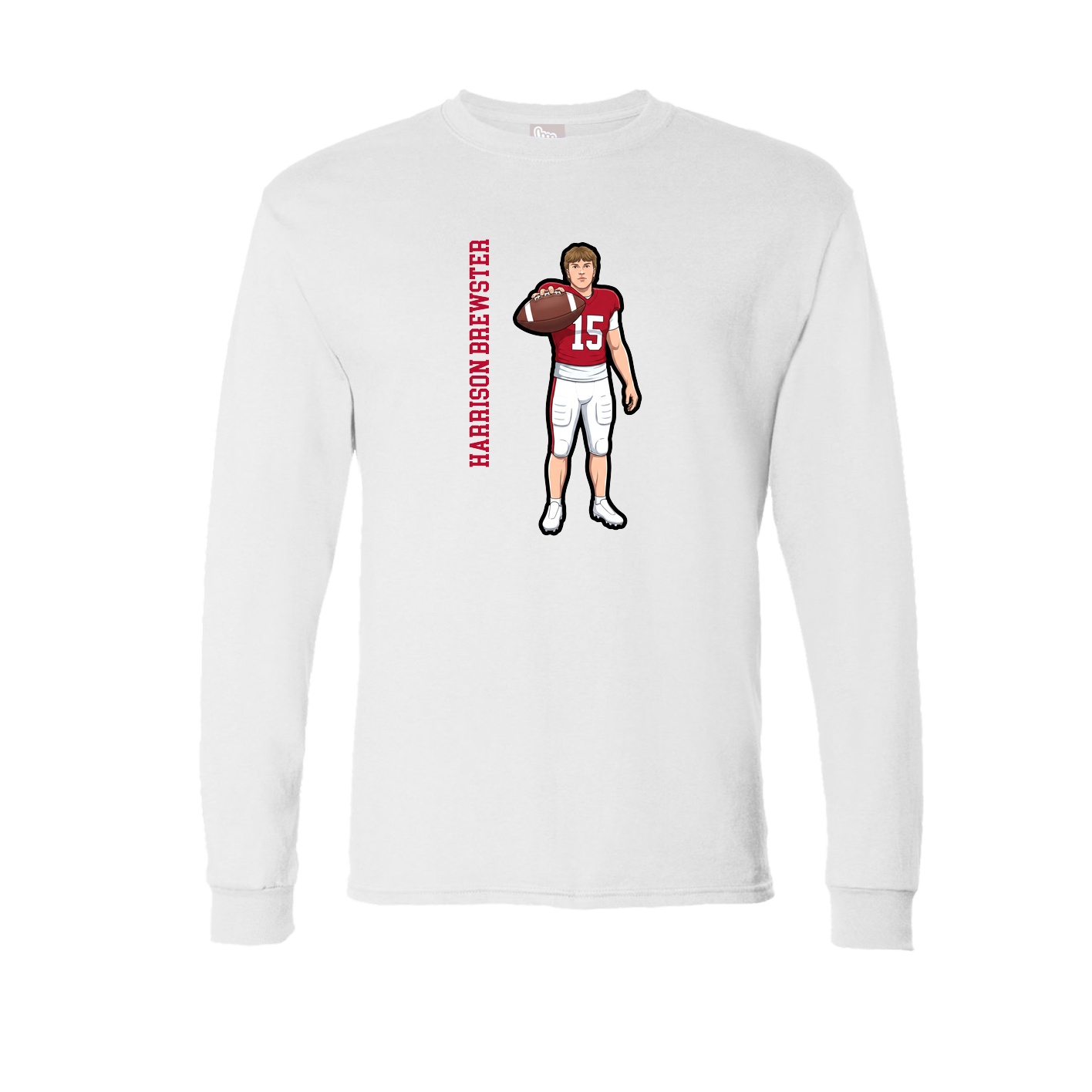 Long Sleeve Tee — Name Vertical in White
