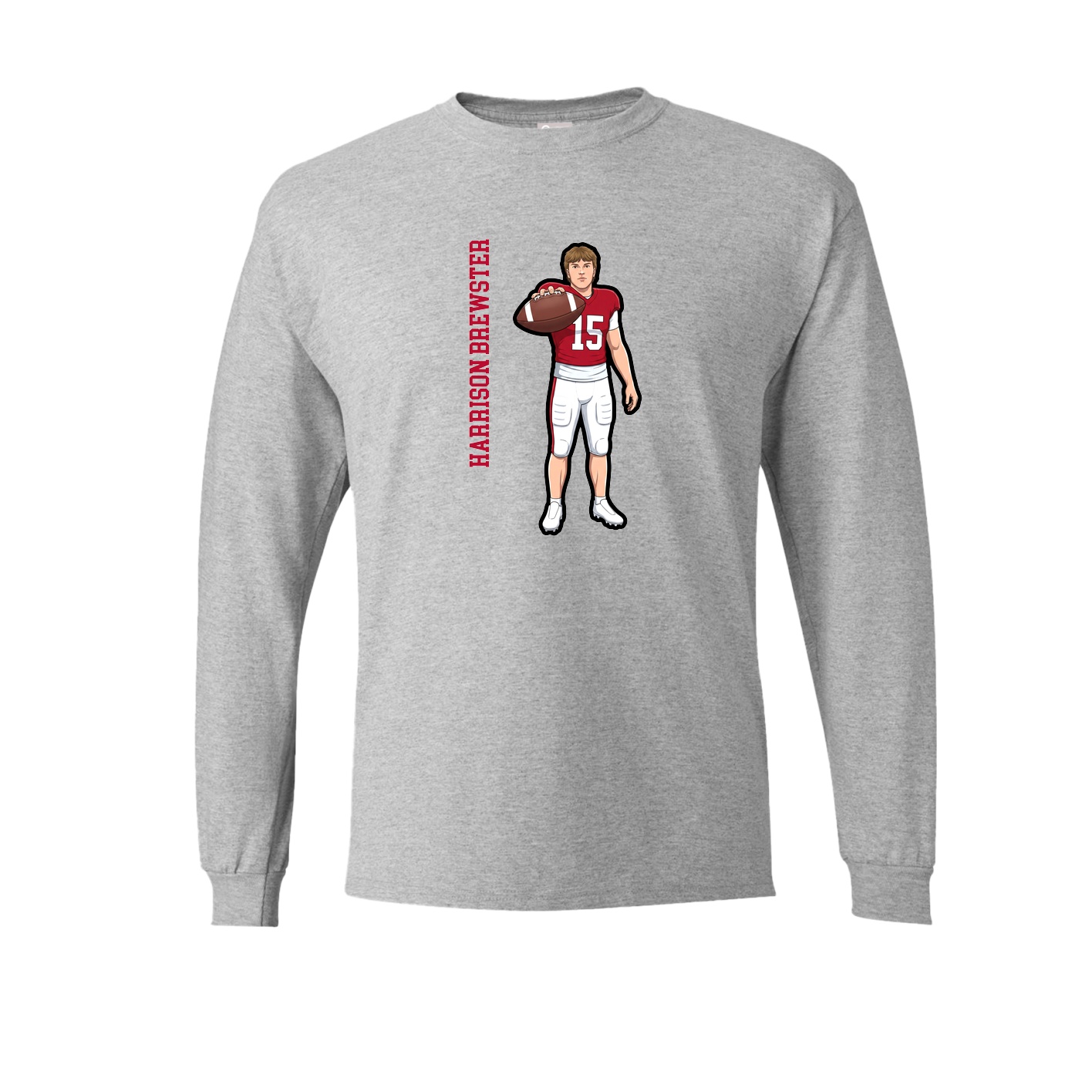 Long Sleeve Tee — Name Vertical in Grey