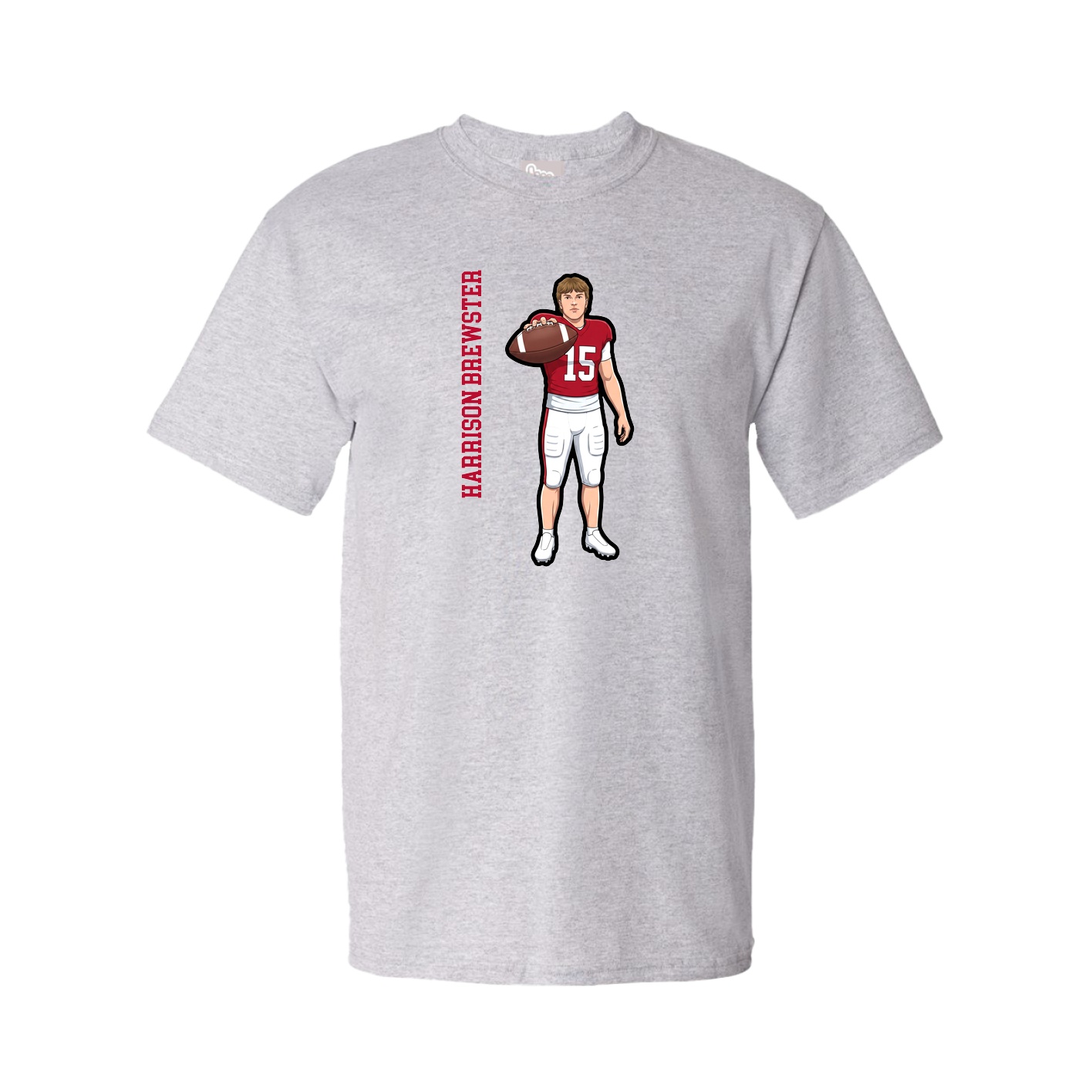 Youth Tee — Name Vertical in Grey