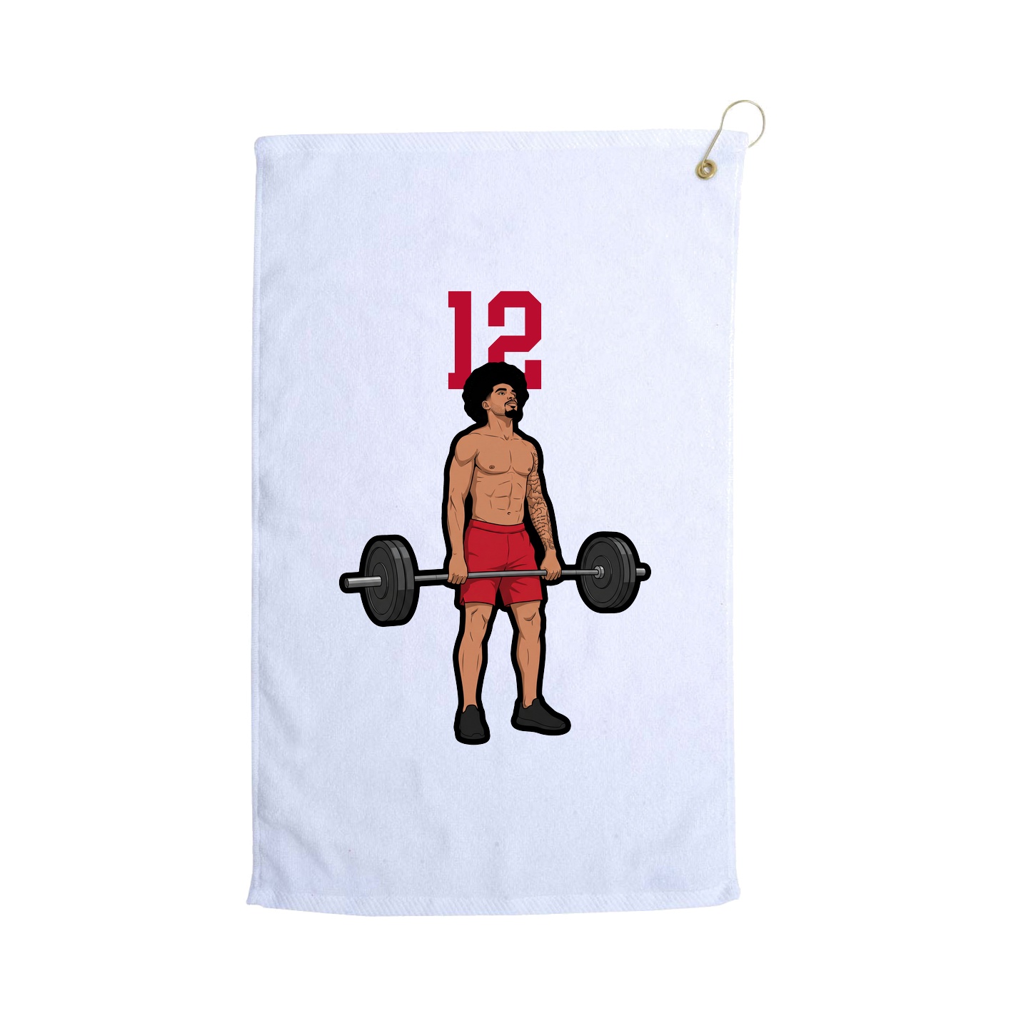 Golf Towel — Number Top in White