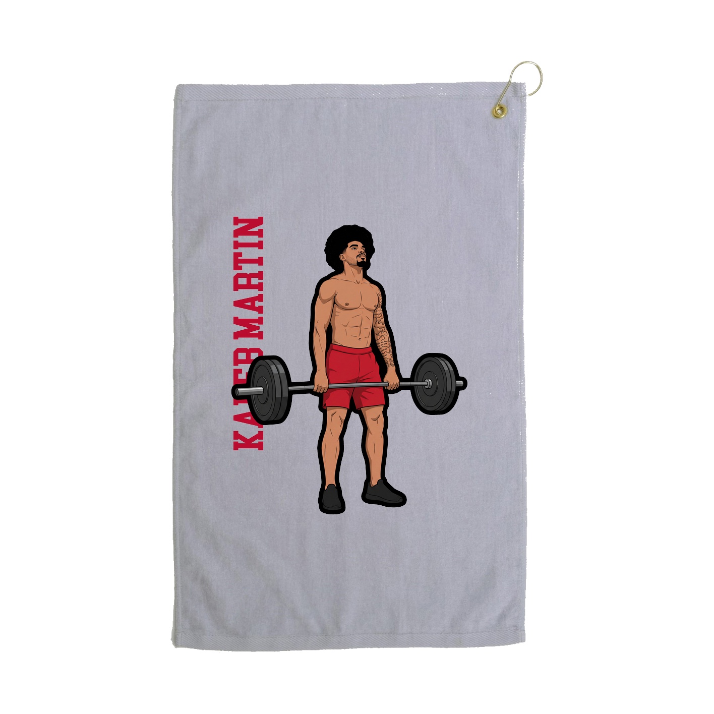 Golf Towel — Name Vertical in Grey