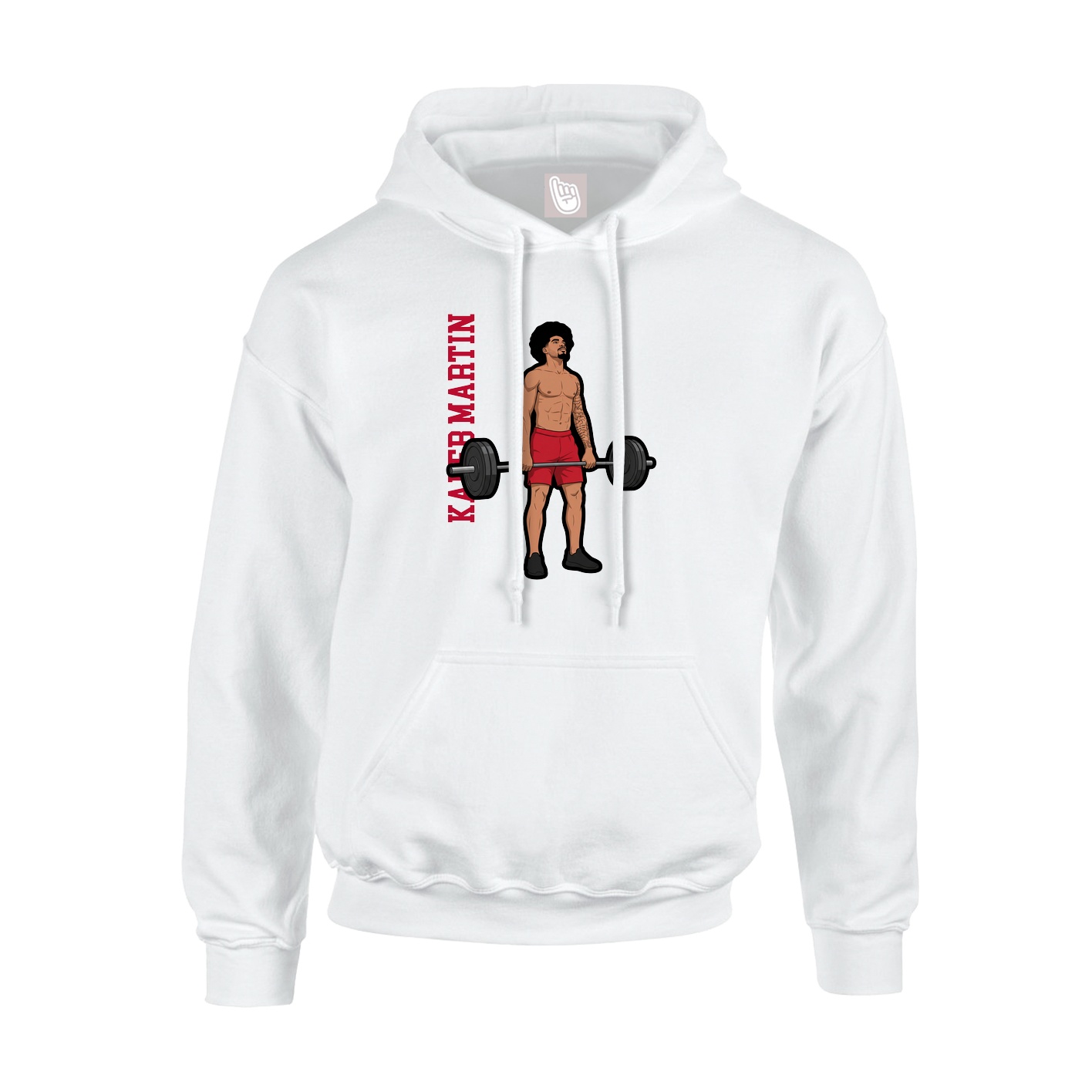Hoodie — Name Vertical in White