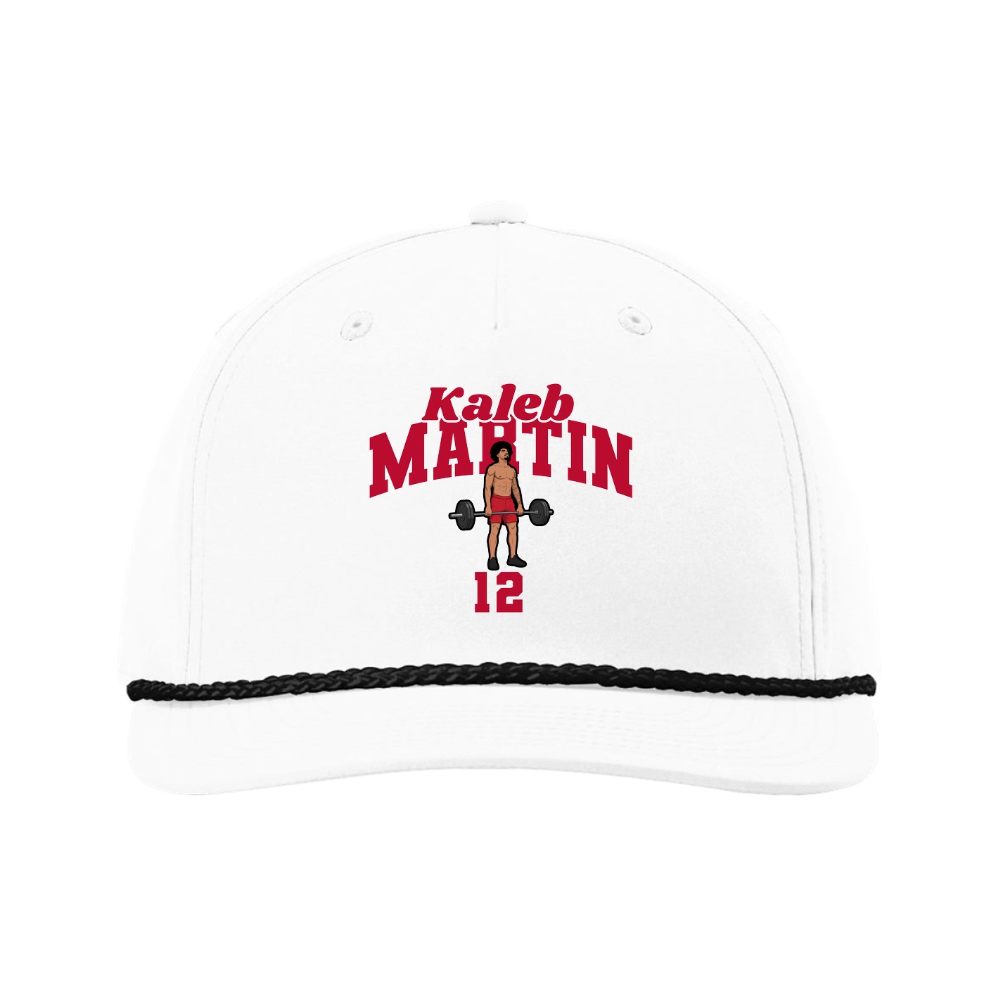 Five-Panel Classic Rope Cap — Signature Arch in White