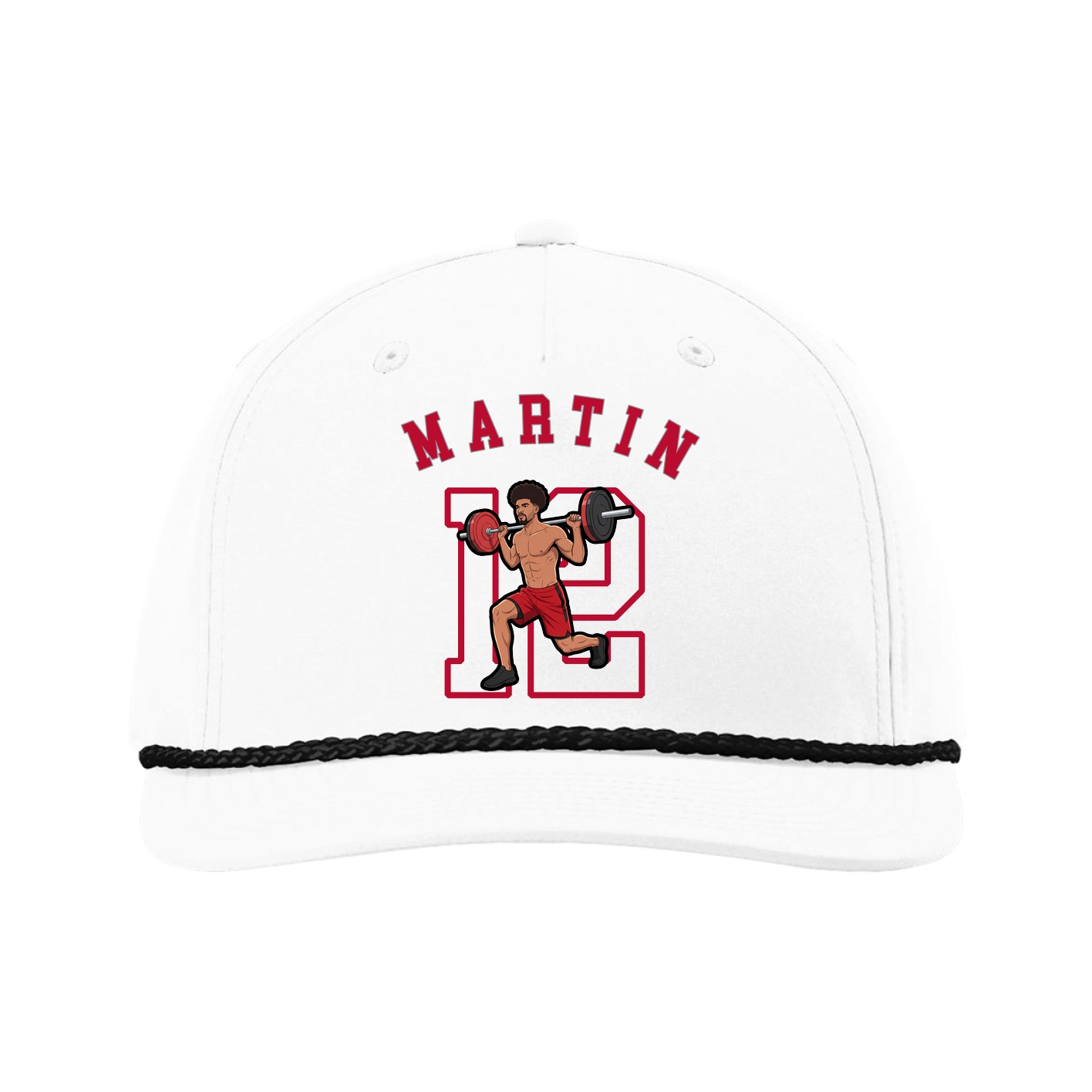 Five-Panel Classic Rope Cap — Shirsey Arch in White