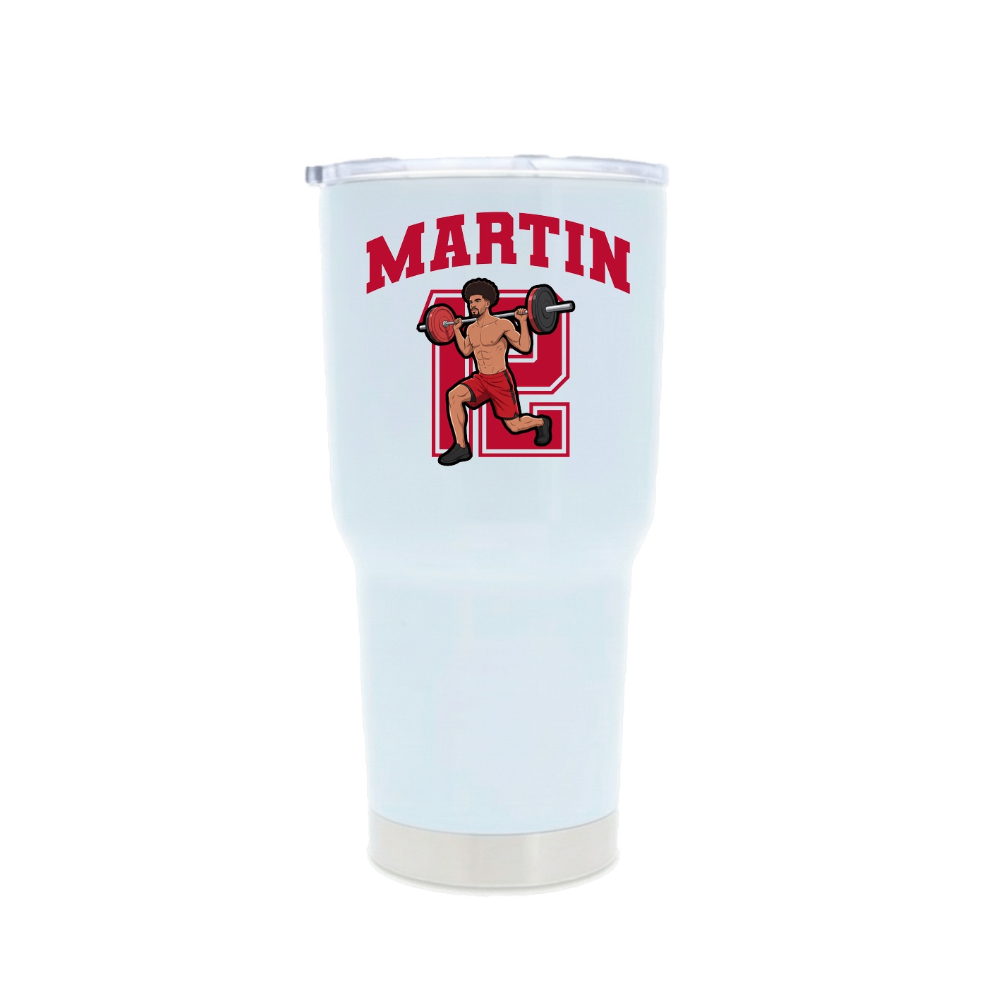 30oz Stainless Steel Tumbler — Number in White