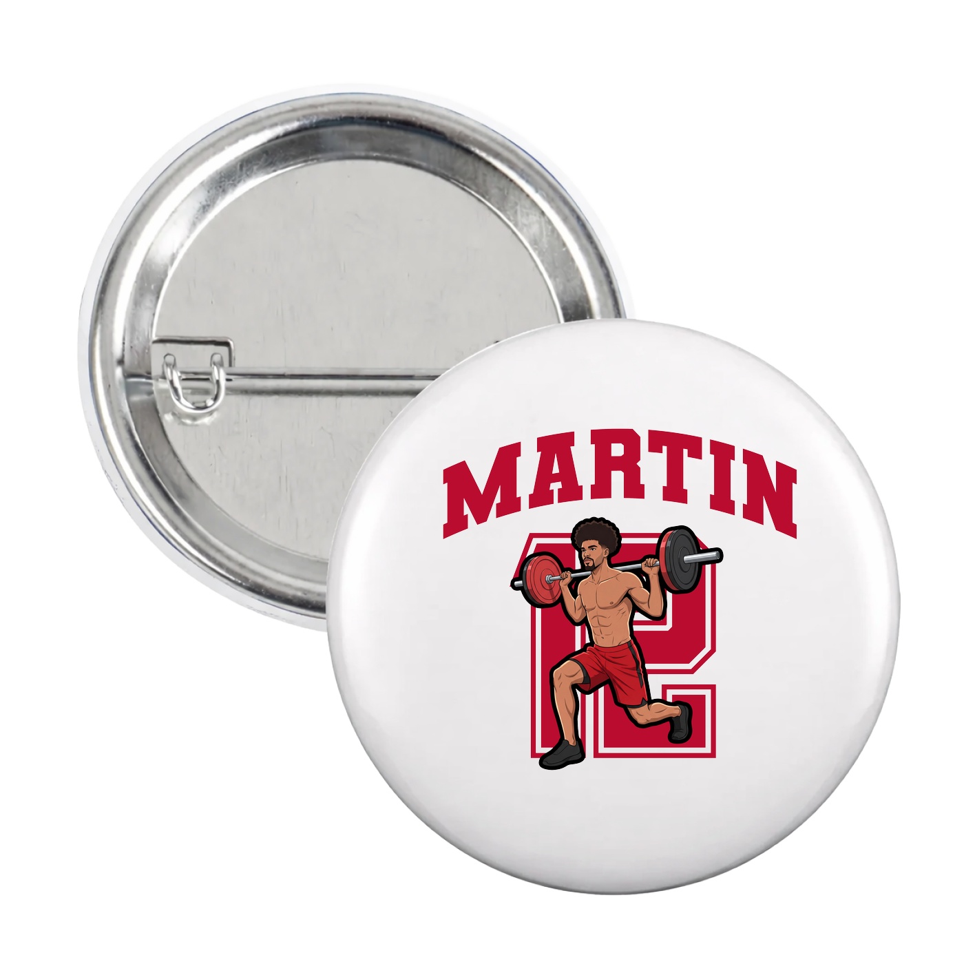 Game Day Button — Number in White