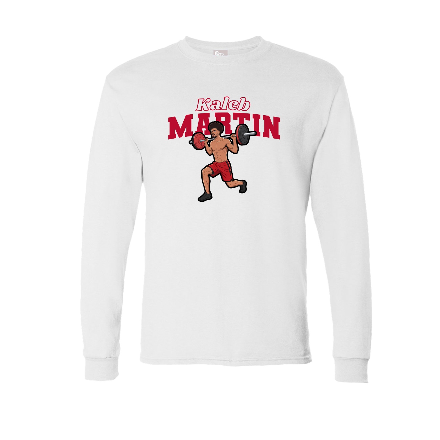 Long Sleeve Tee — Name Arch in White