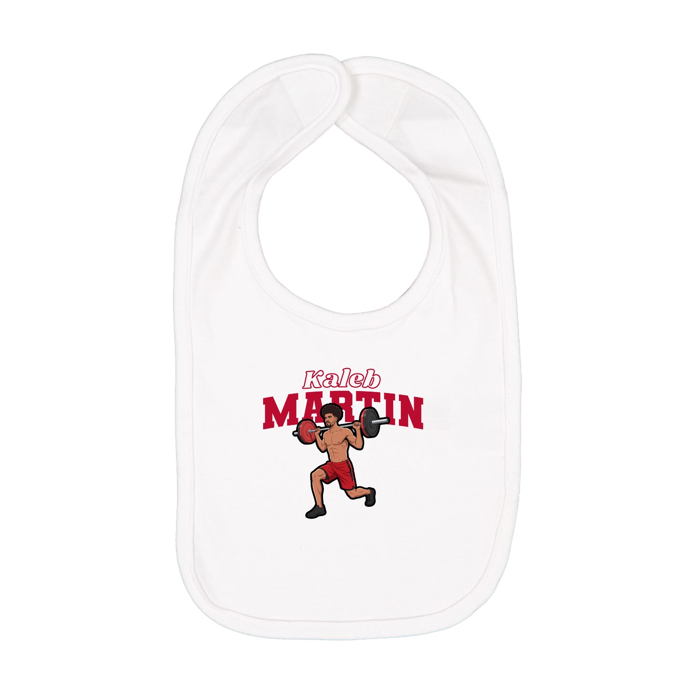 Infant Bib — Name Arch in White