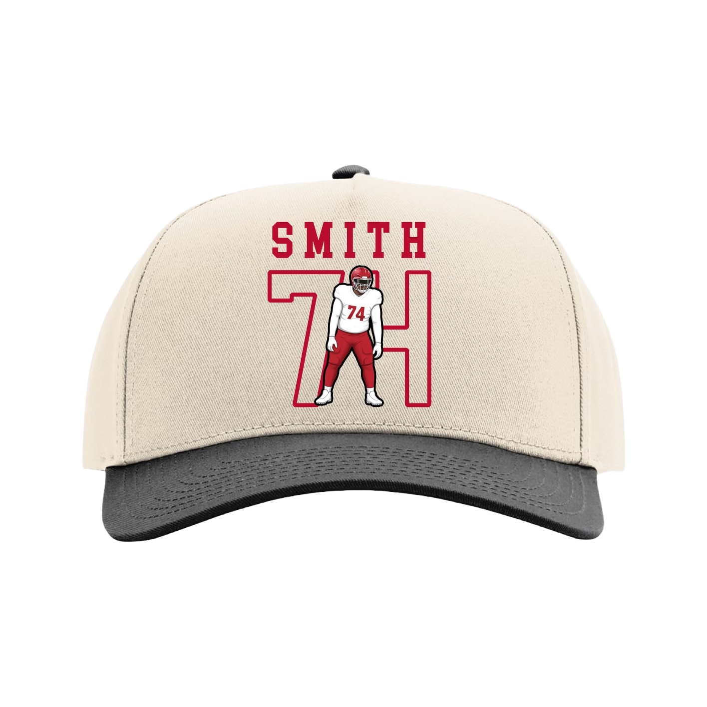 Full Fabric Five-Panel Champ Cap — Shirsey in Cream/Black