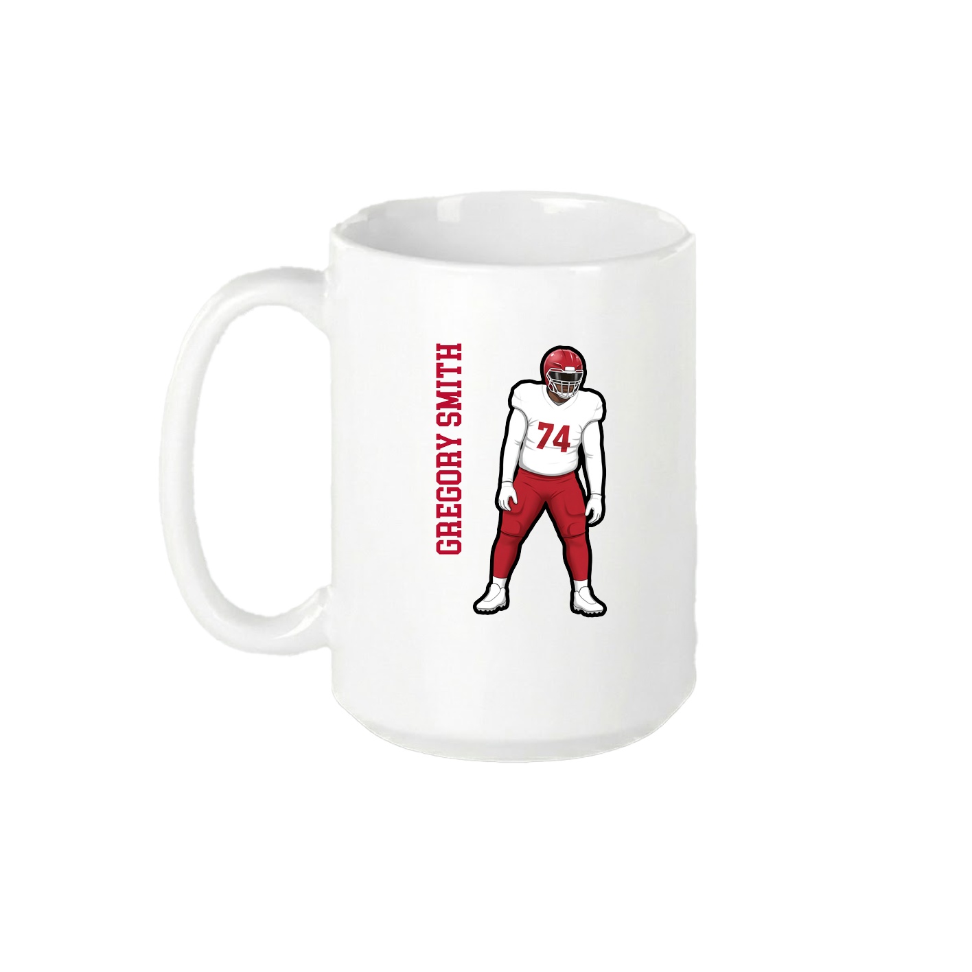 15oz Coffee Mug — Name Vertical in White