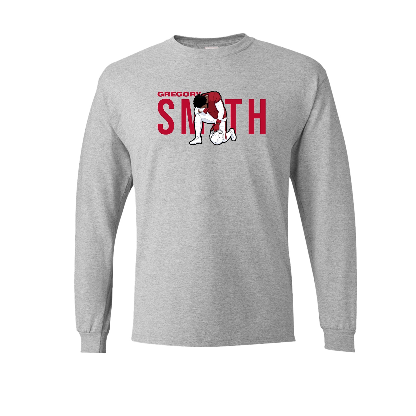 Long Sleeve Tee — Player Name in Grey