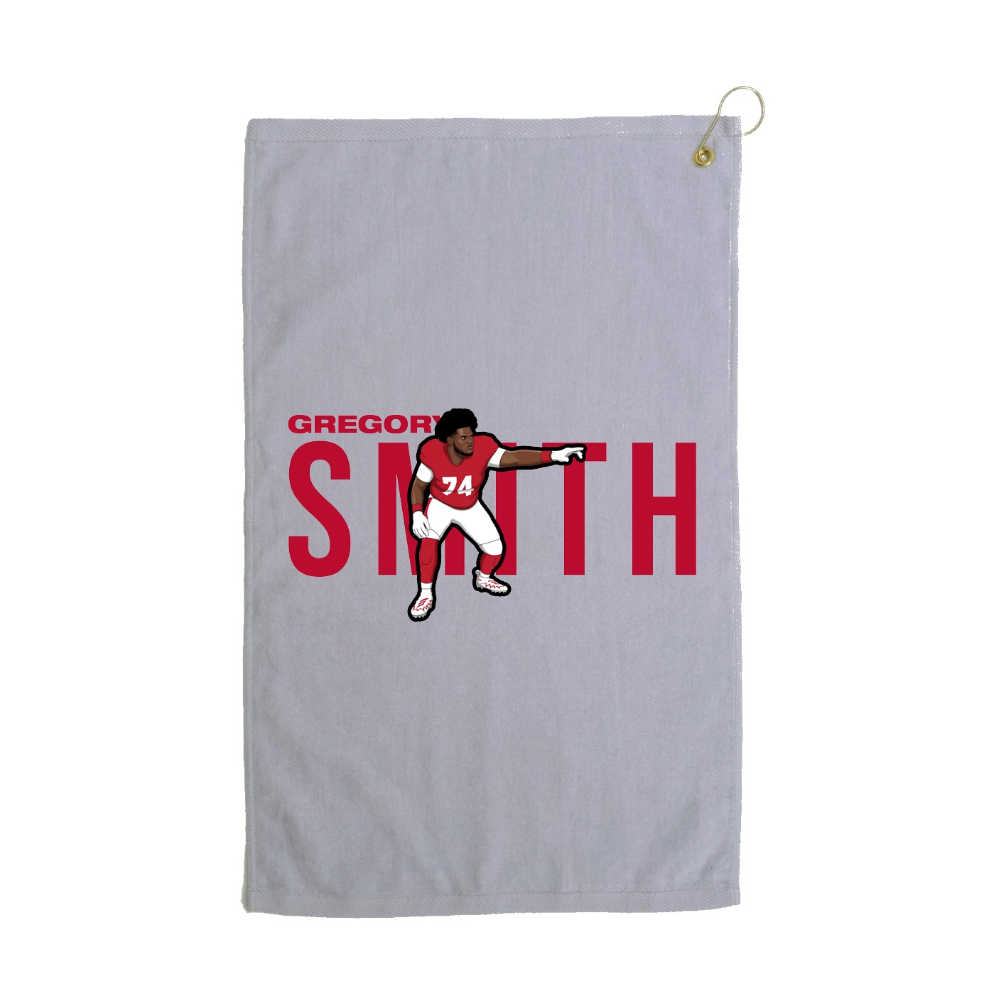 Golf Towel — Player Name in Grey