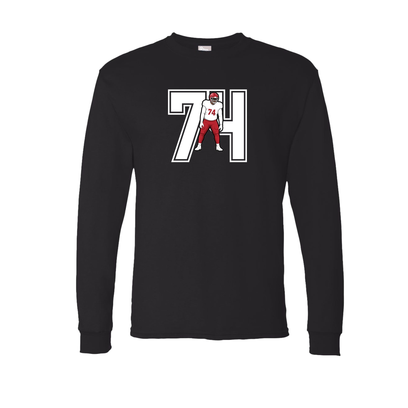 Long Sleeve Tee — Number in Black