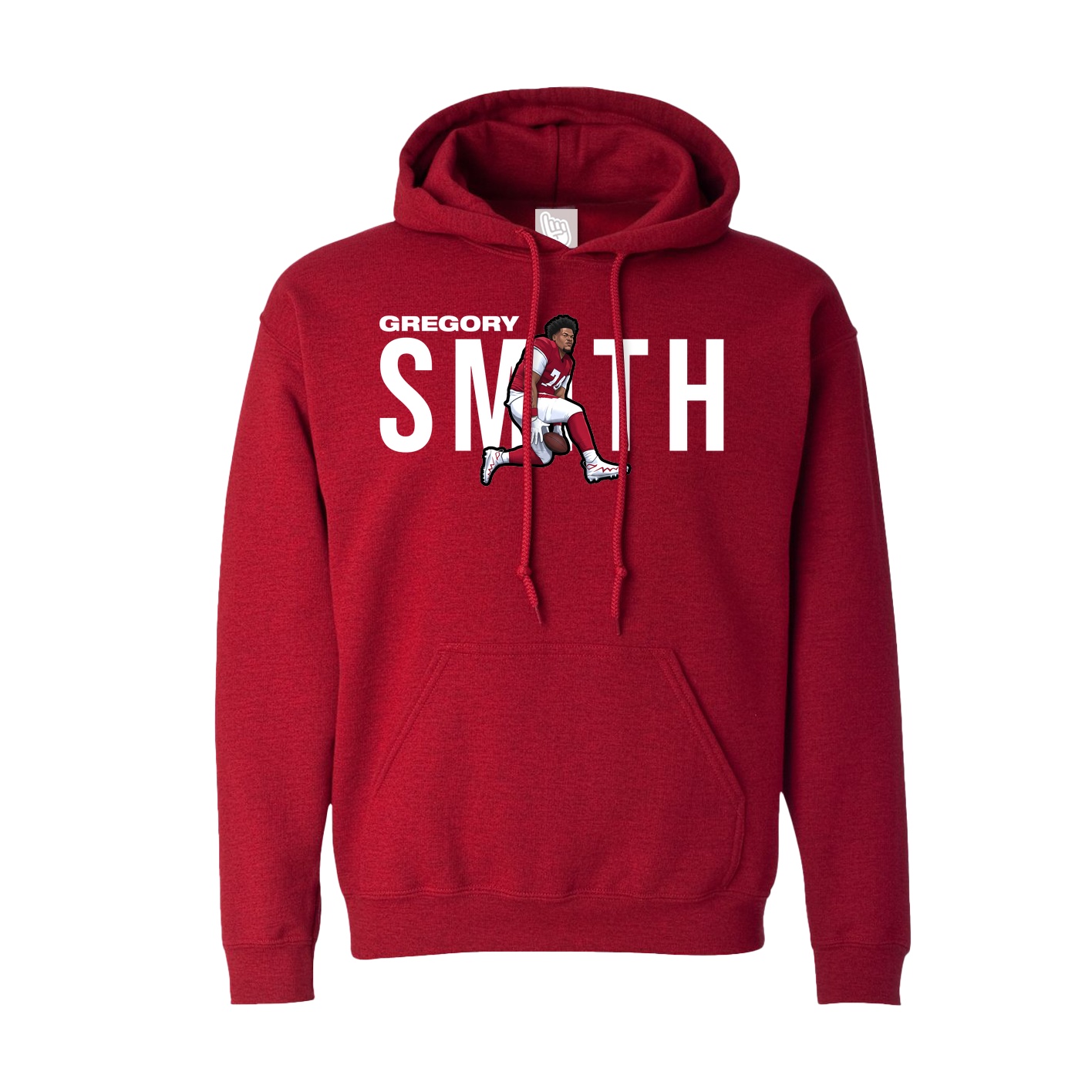 Hoodie — Player Name in Crimson