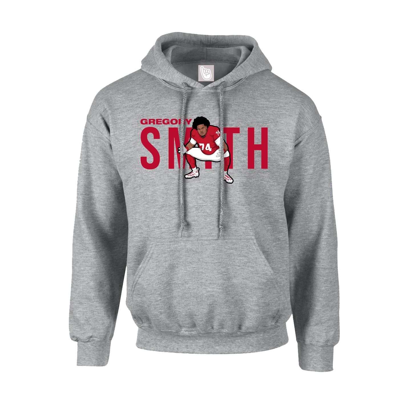 Hoodie — Player Name in Grey
