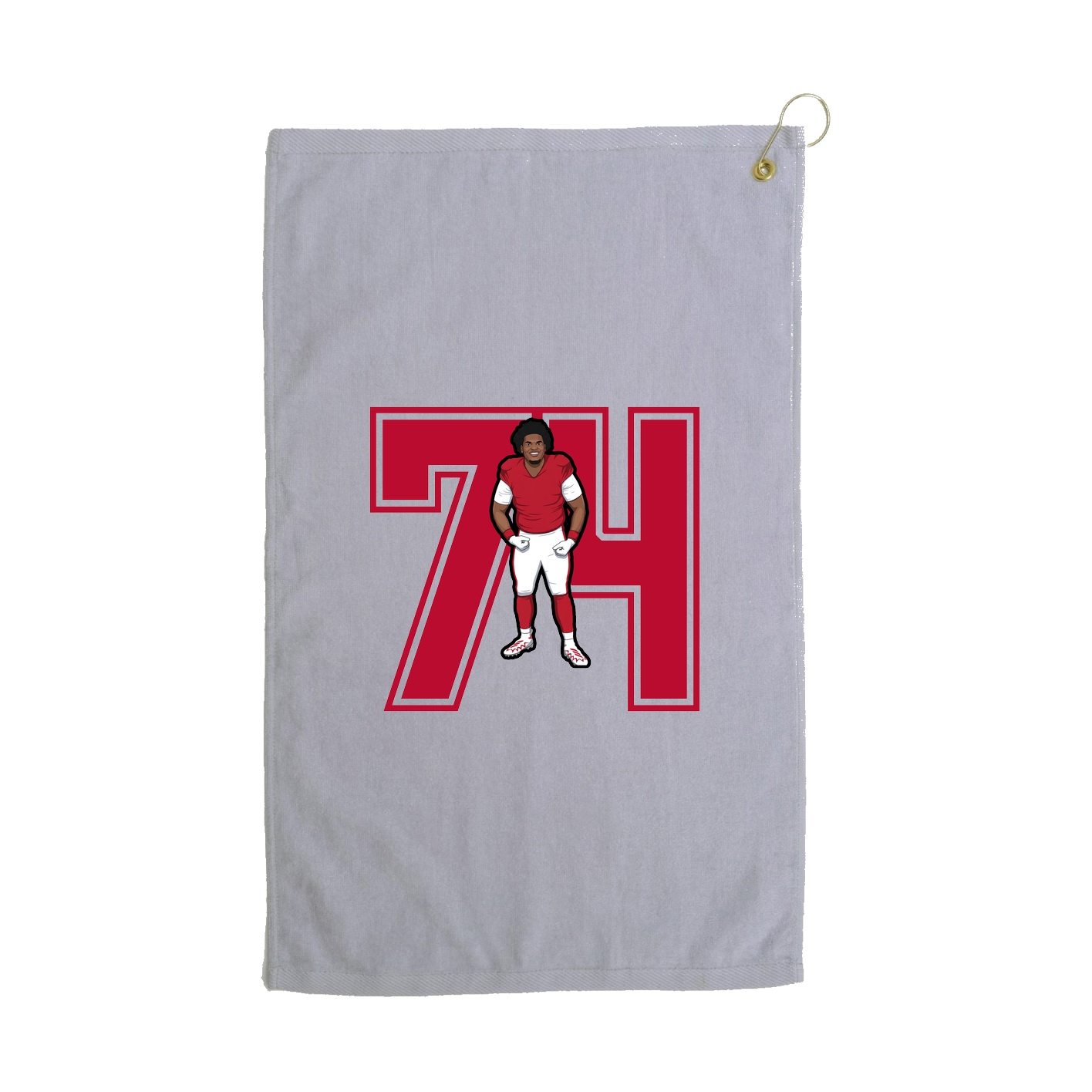 Golf Towel — Number in Grey