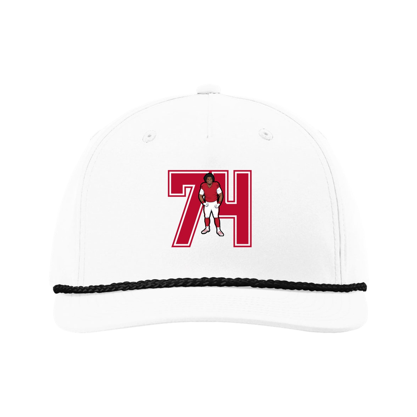 Five-Panel Classic Rope Cap — Number in White