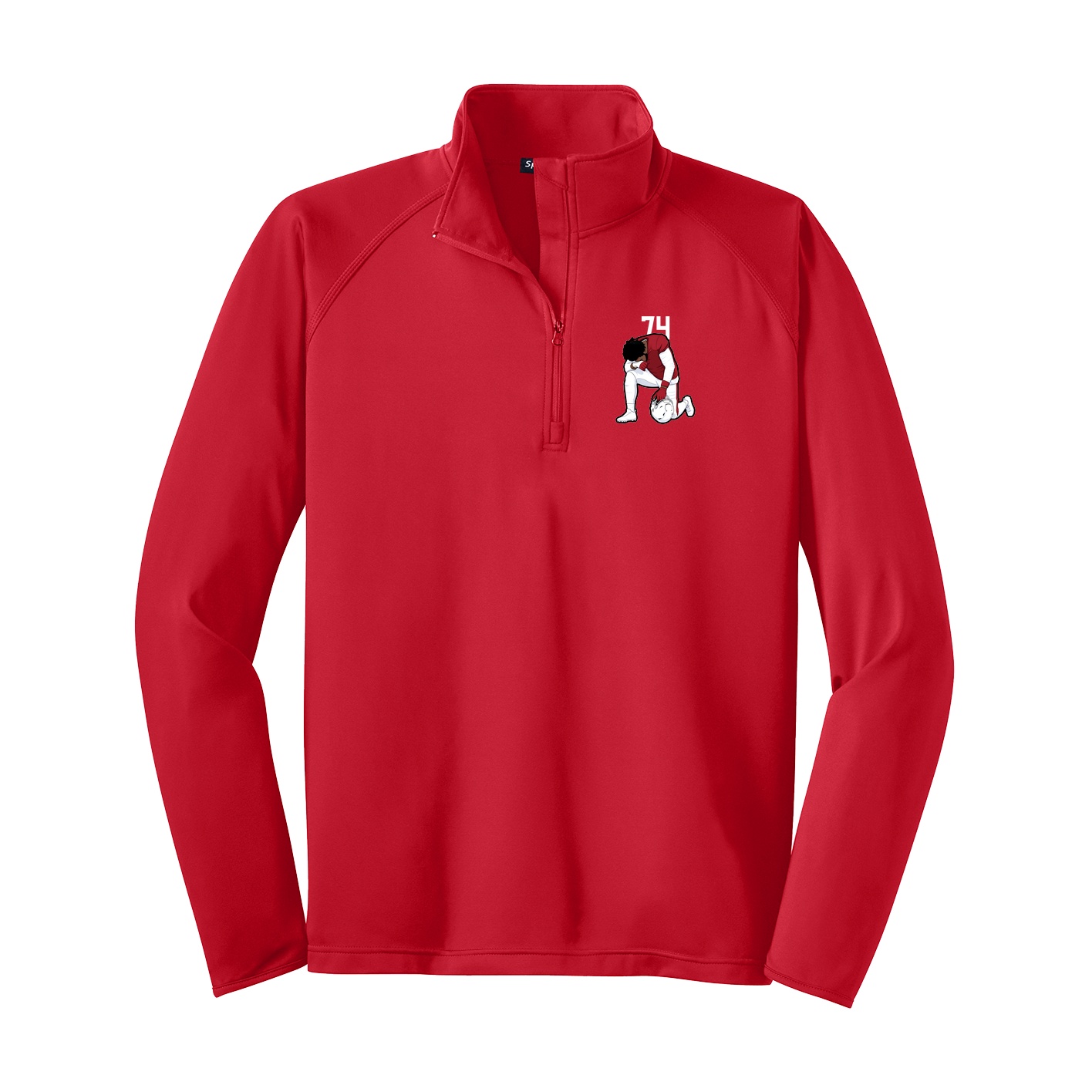 Q-Zip Pullover — Number Top in Red